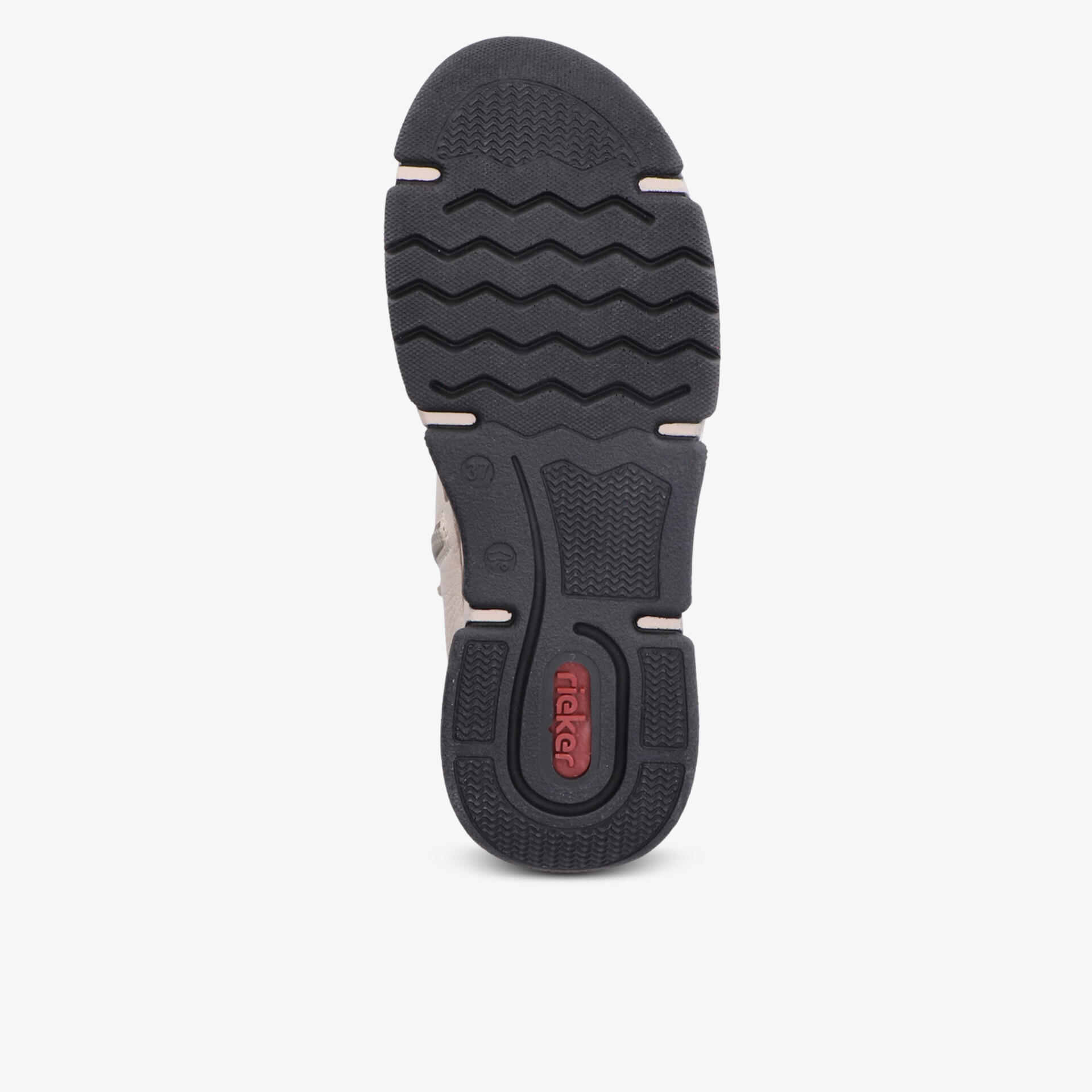 Profilierte rutschfeste schwarze Gummisohle für sicheren und stabilen Halt bei jedem Schritt