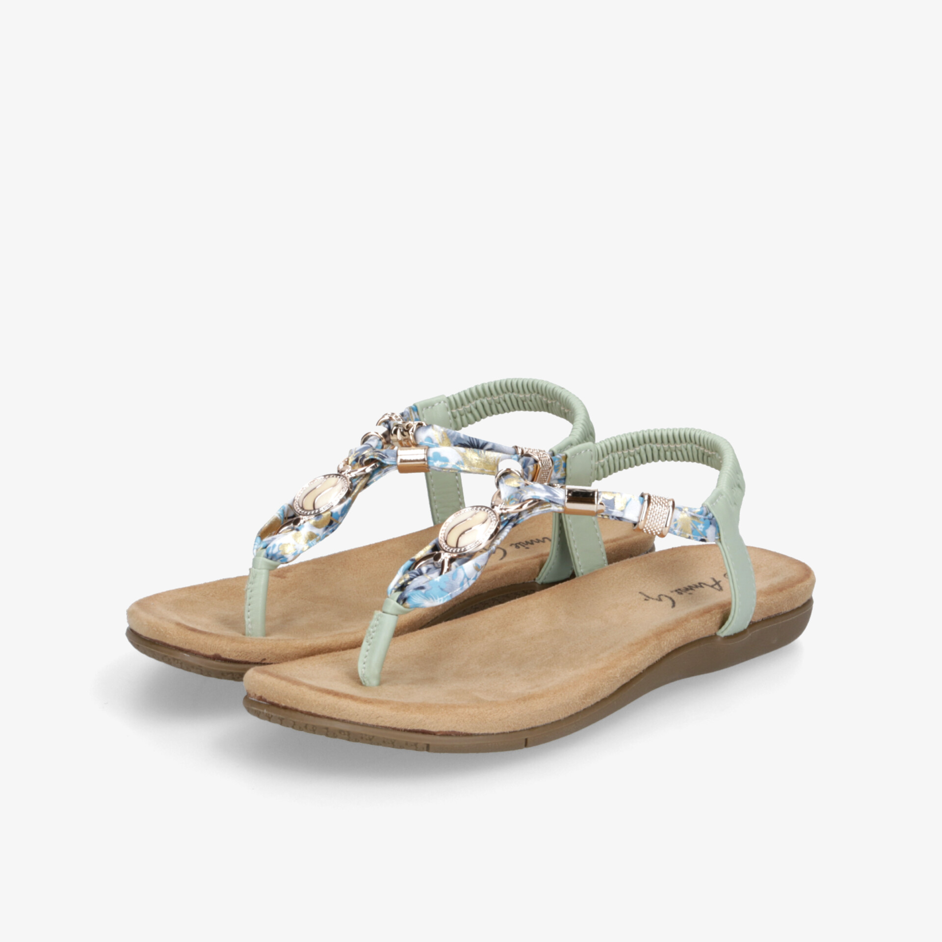 Bequeme Sandalen mit funkelnden Schmucksteinen, verstellbaren Riemen und weicher Polsterung für hohen Tragekomfort