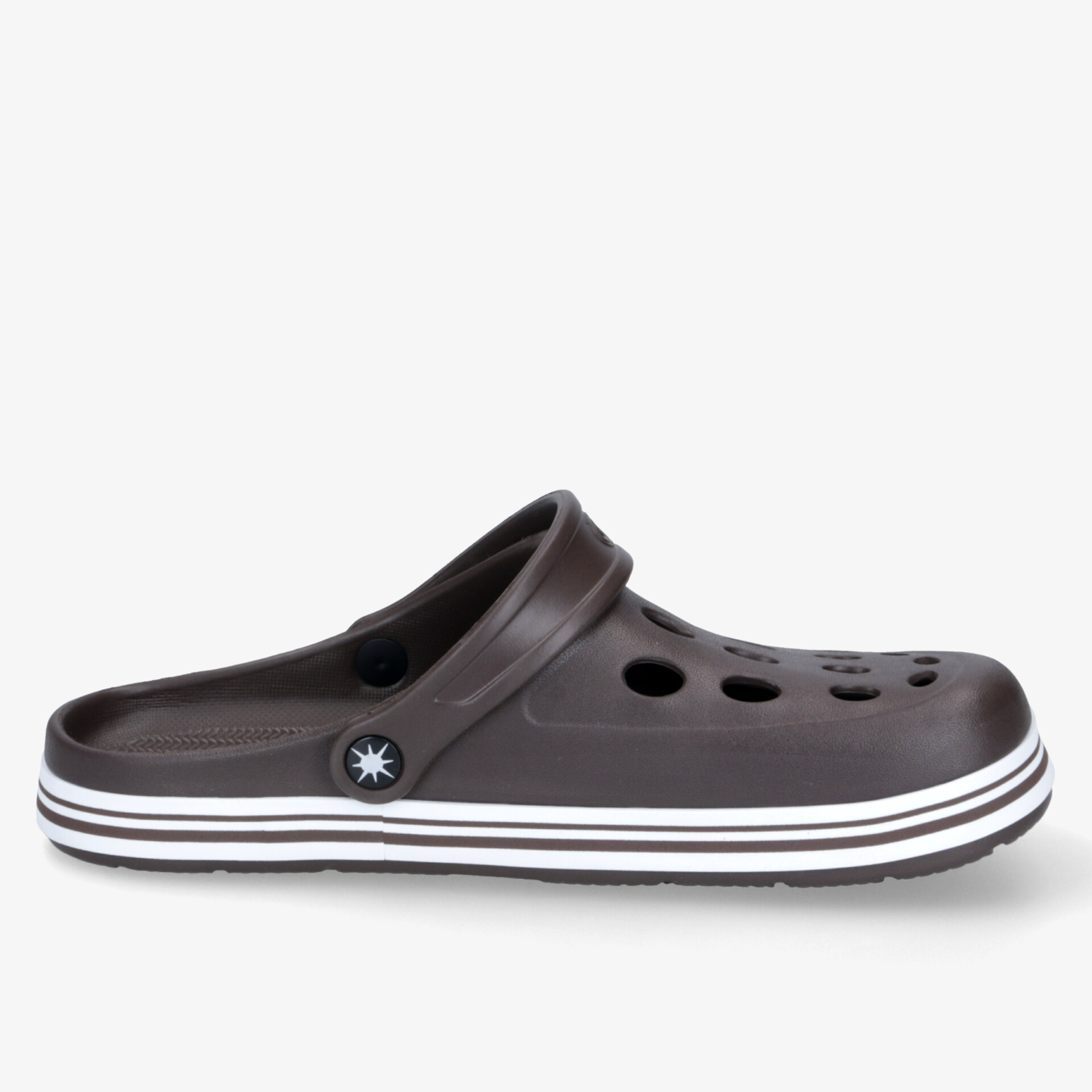 Bequemer brauner Clog mit belüfteter Oberseite und rutschfester Sohle für vielseitigen Komfort