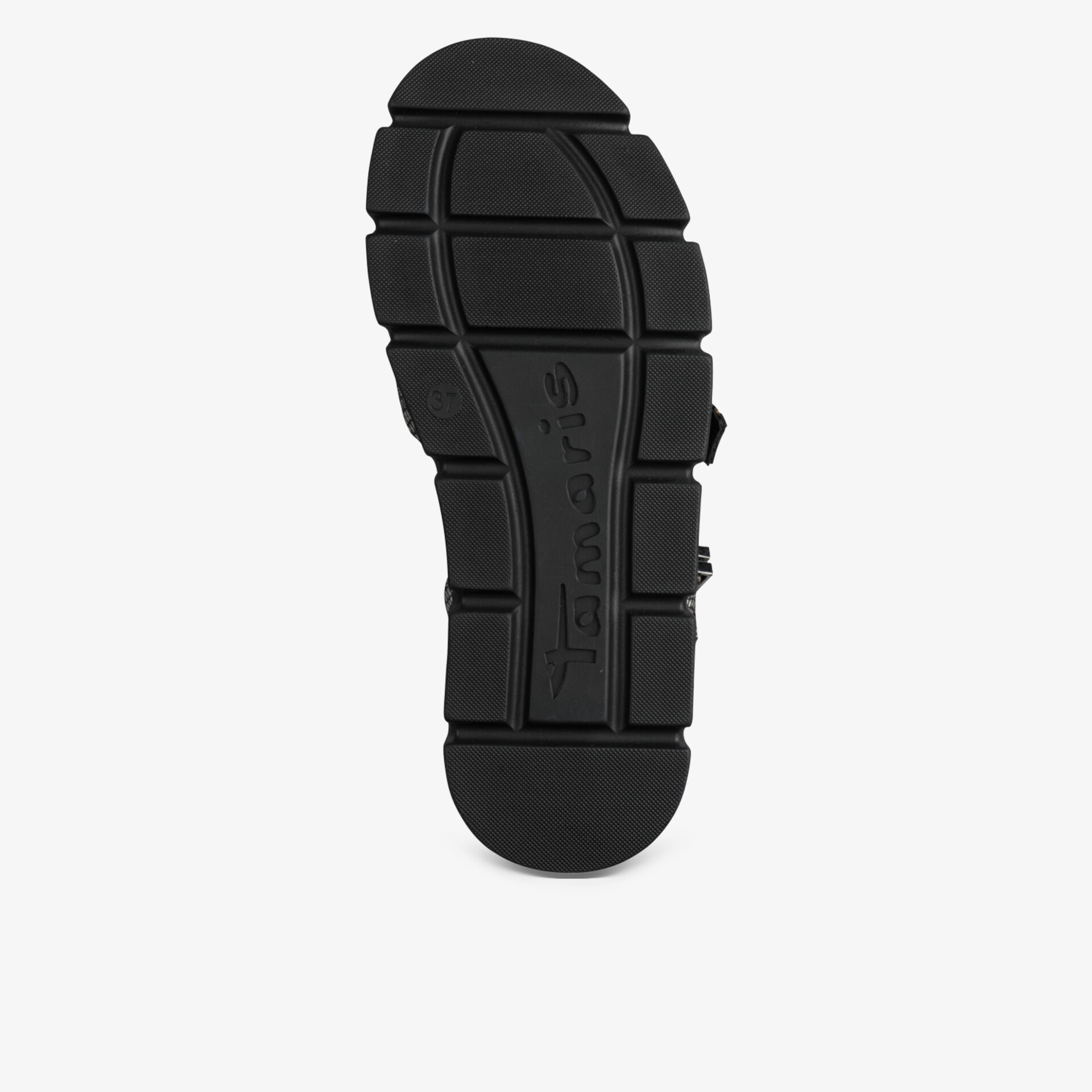 Robuste und rutschfeste Schuhsohle mit flexiblem, griffigem Gummiprofil für optimalen Halt