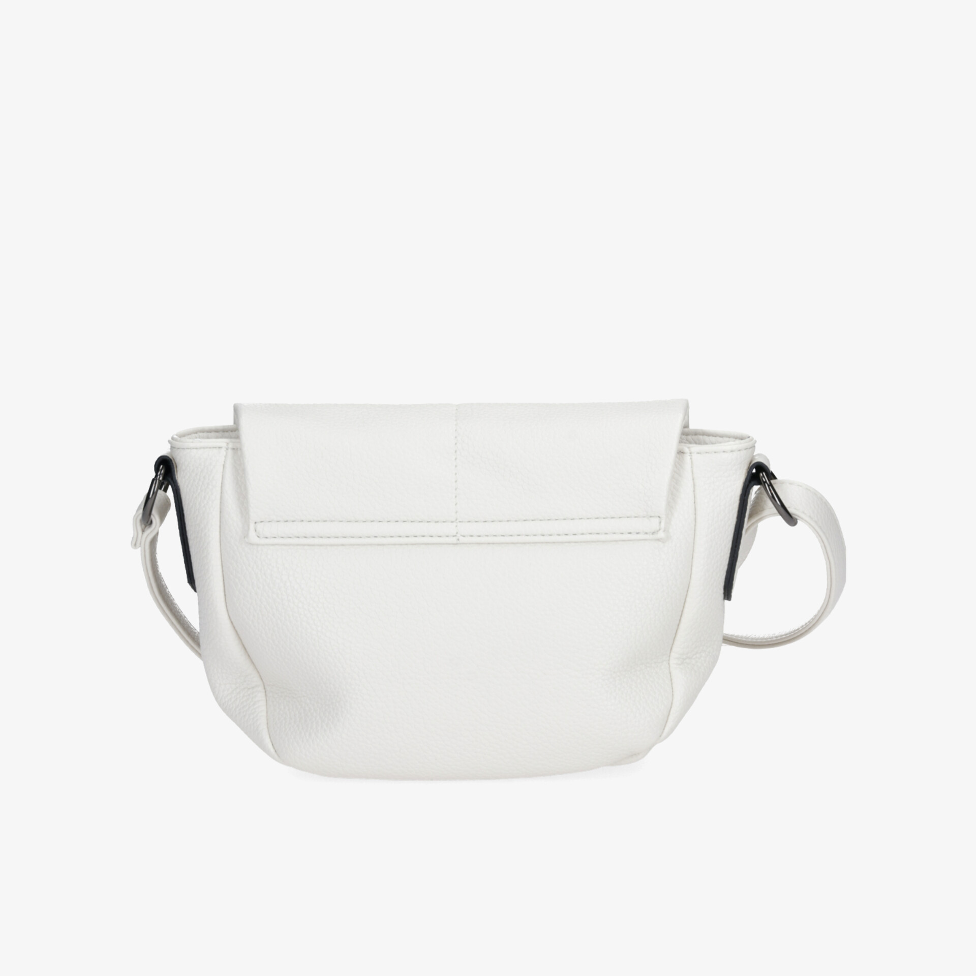Weiße Tasche mit schlichtem, minimalistischem Design und verstellbarem Schulterriemen, glattes Material
