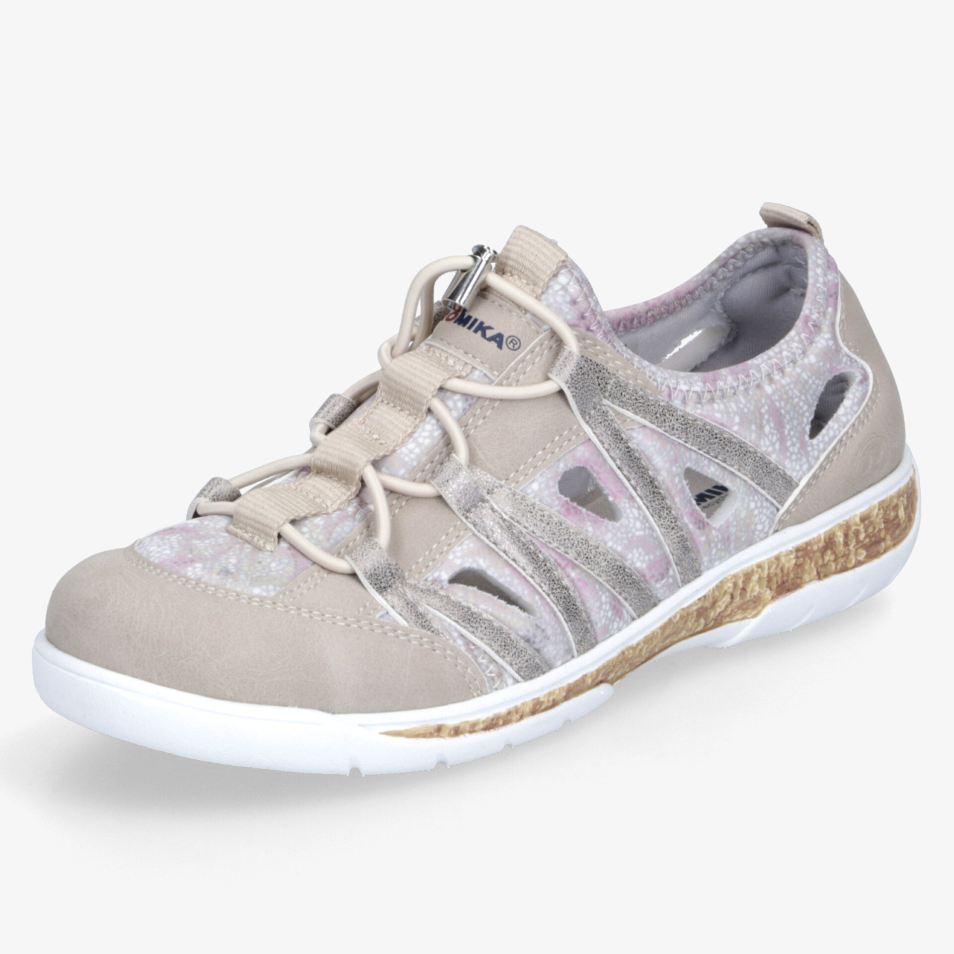 Leichter, atmungsaktiver Sommerschuh mit flexiblem Sohlenprofil und bequemer Passform in beige