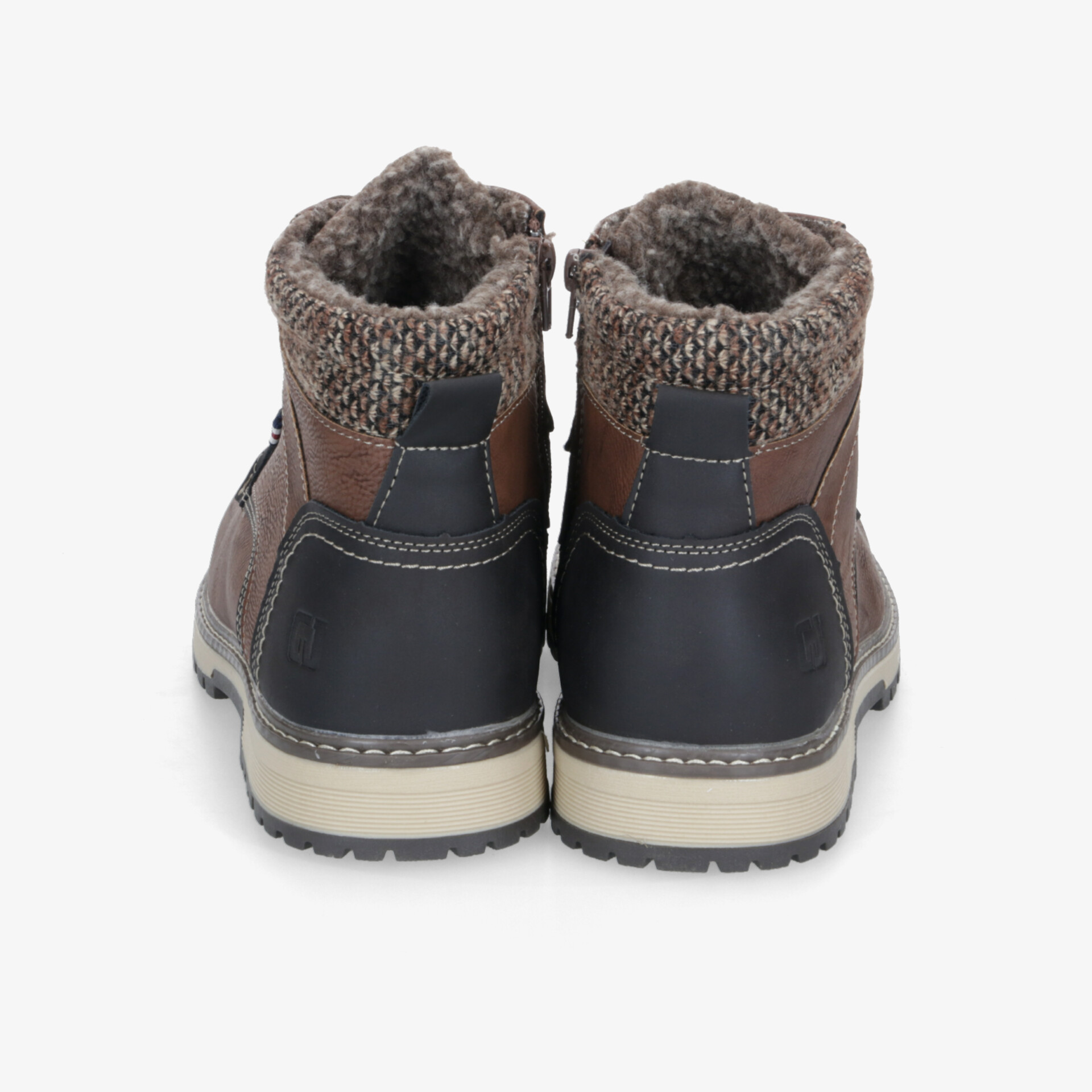 Warme Winterstiefel mit gepolstertem Schuhkragen und Reißverschluss, robust mit rutschfester Sohle, Rückansicht