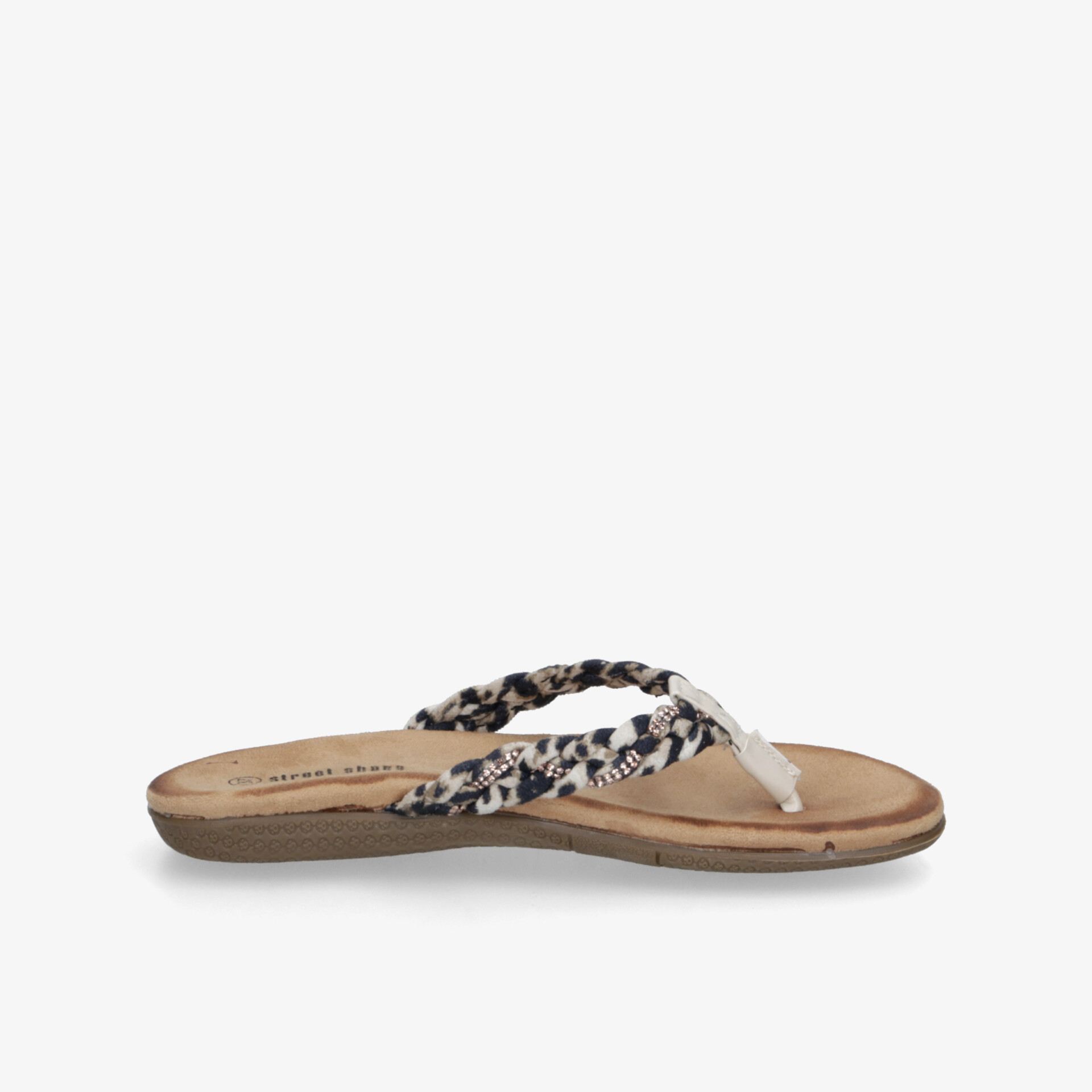Leichter Flipflop mit bequemem Zehensteg und modischem Leopardenmuster für sommerlichen Freizeitlook