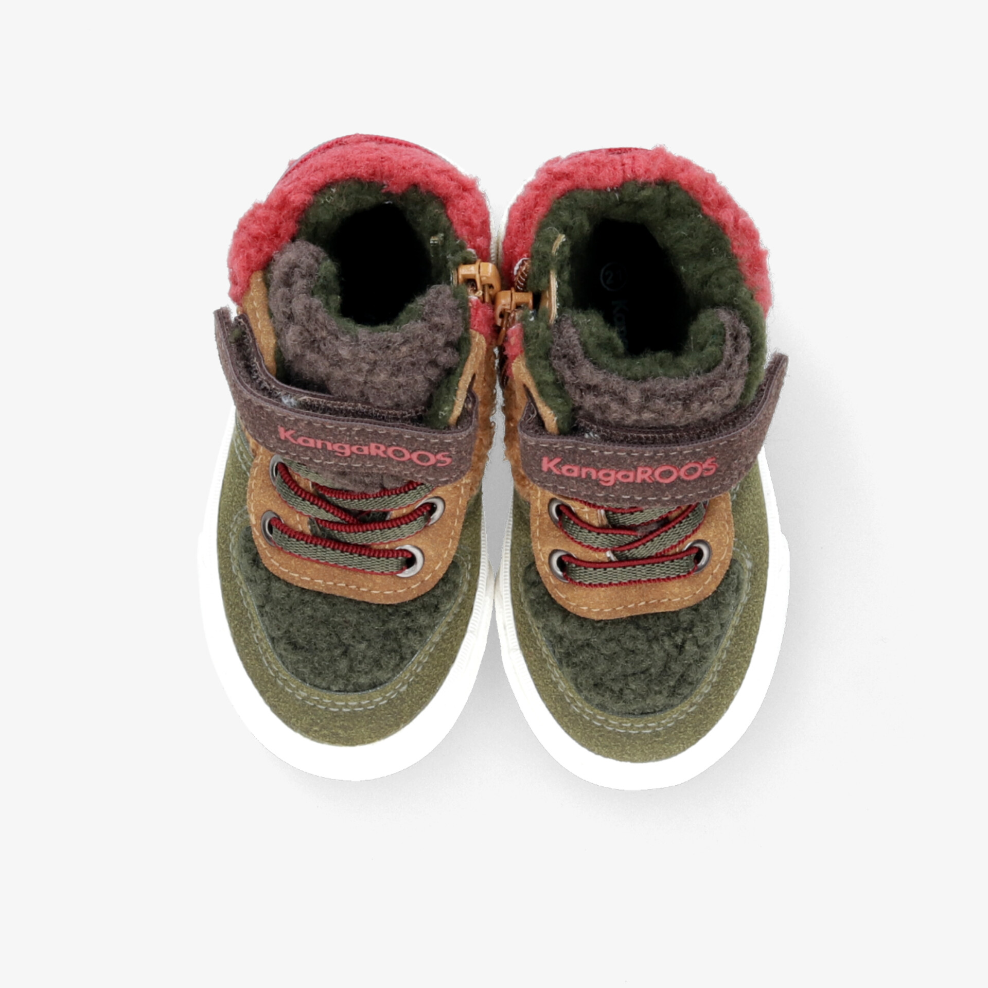 Warme gefütterte Kinder Winterschuhe mit praktischem Reißverschluss und rutschfester Sohle, Ansicht von oben