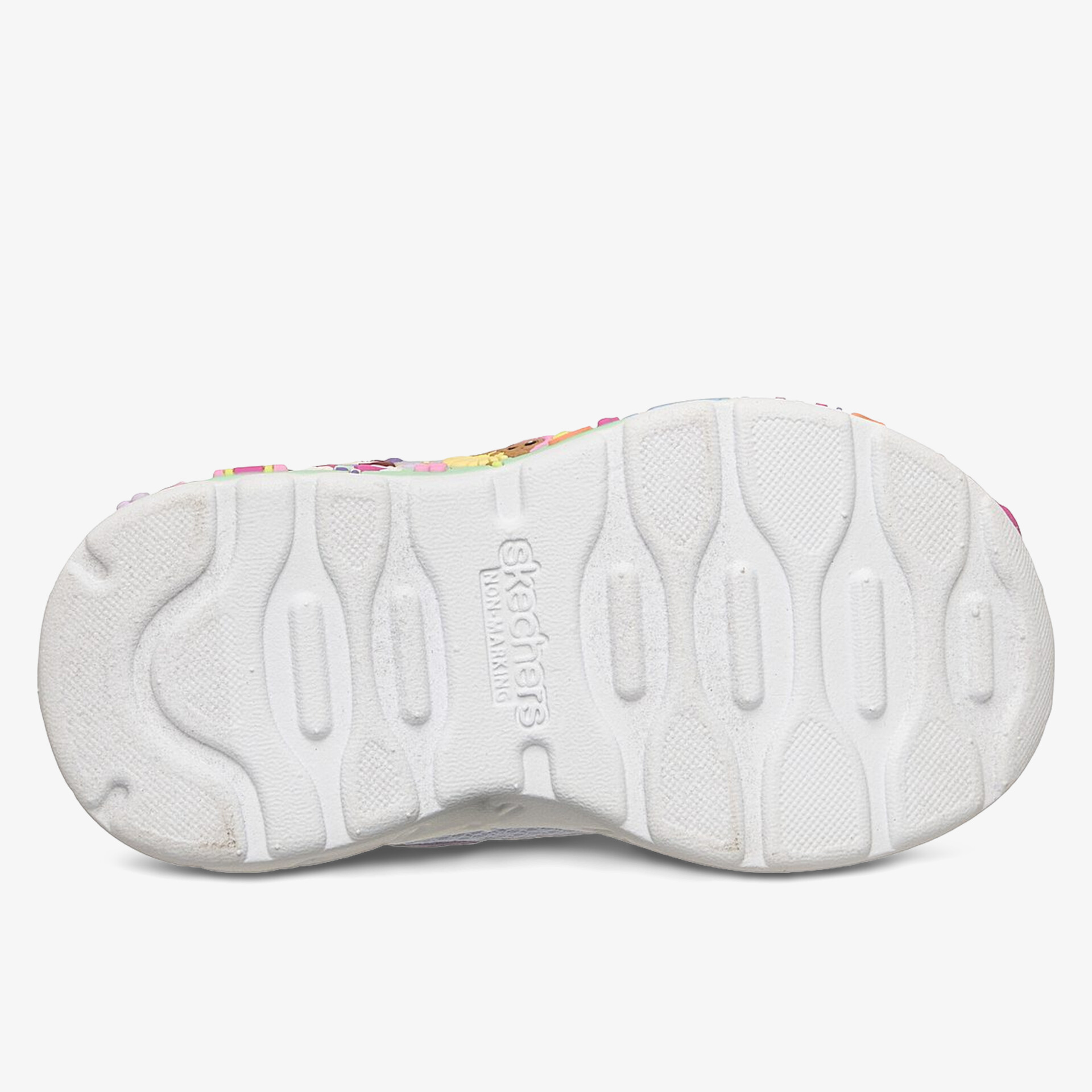 Weiße komfortable Schuhsohle mit flexiblen Rillen und robustem Design