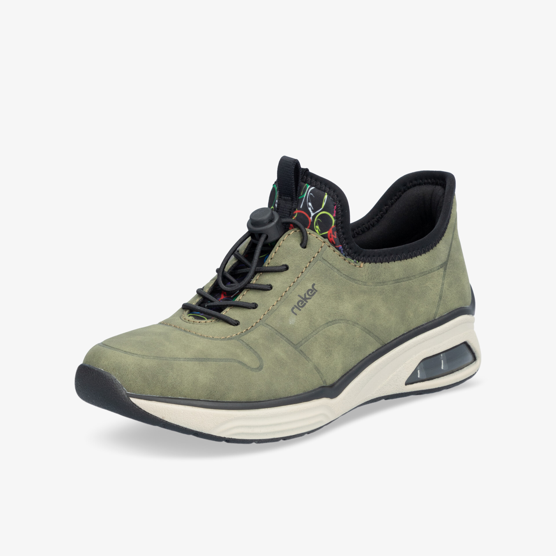 Sportlicher leichter Sneaker in Olivgrün mit komfortabler Dämpfung und praktischer Schnellschnürung