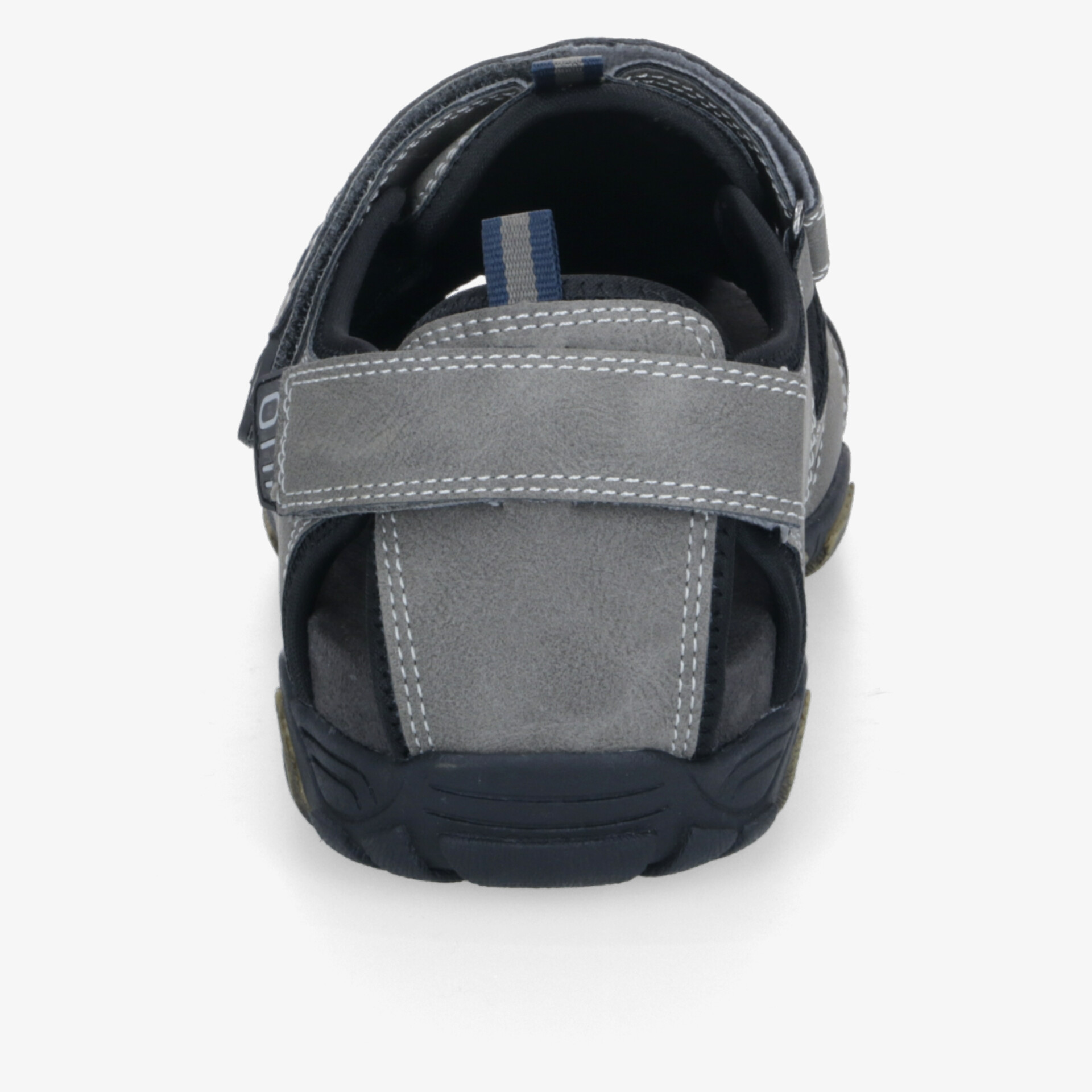 Zeitloser grauer Freizeitschuh mit Klettverschluss und rutschfester Sohle für optimalen Komfort.