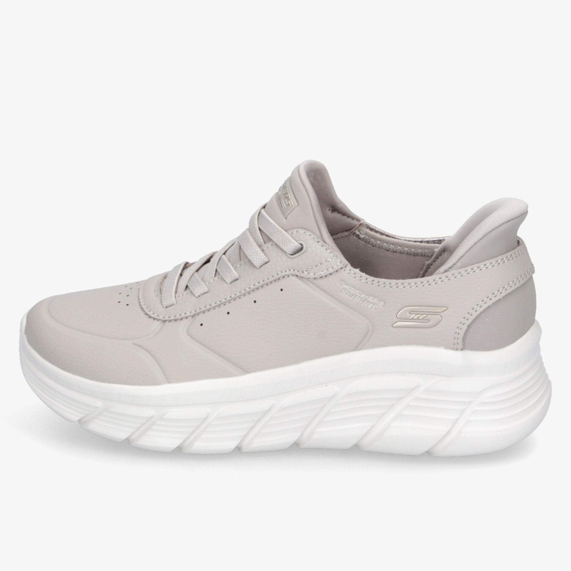 Leichter, bequemer Sneaker in modernem Design mit gepolsterter Sohle und atmungsaktivem Obermaterial seitlich fotografiert