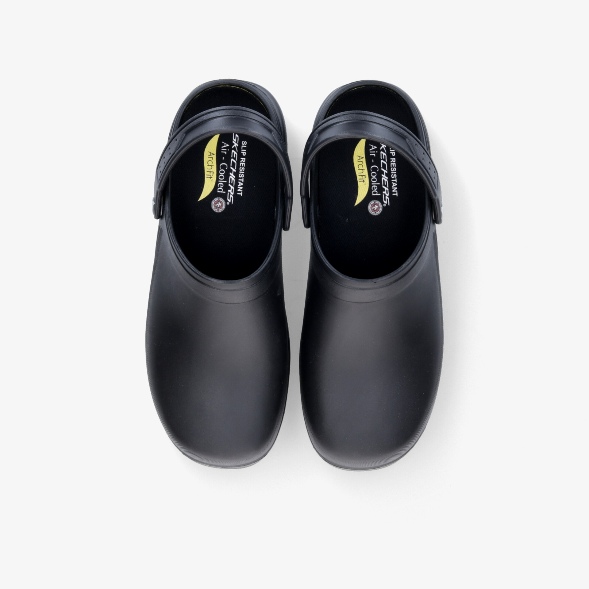 Ergonomische schwarze Clogs mit rutschfester Sohle für optimalen Komfort und sicheren Halt im Alltag.