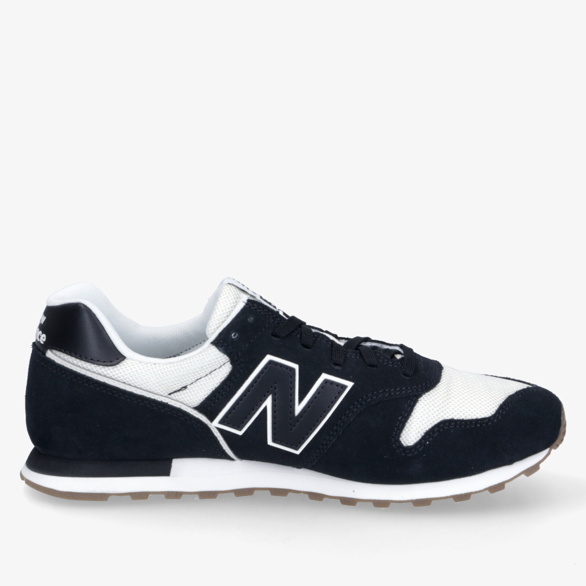 schwarzer und weißer Sportschuh seitliche Ansicht mit komfortablem, flexiblem Design und rutschfester Sohle
