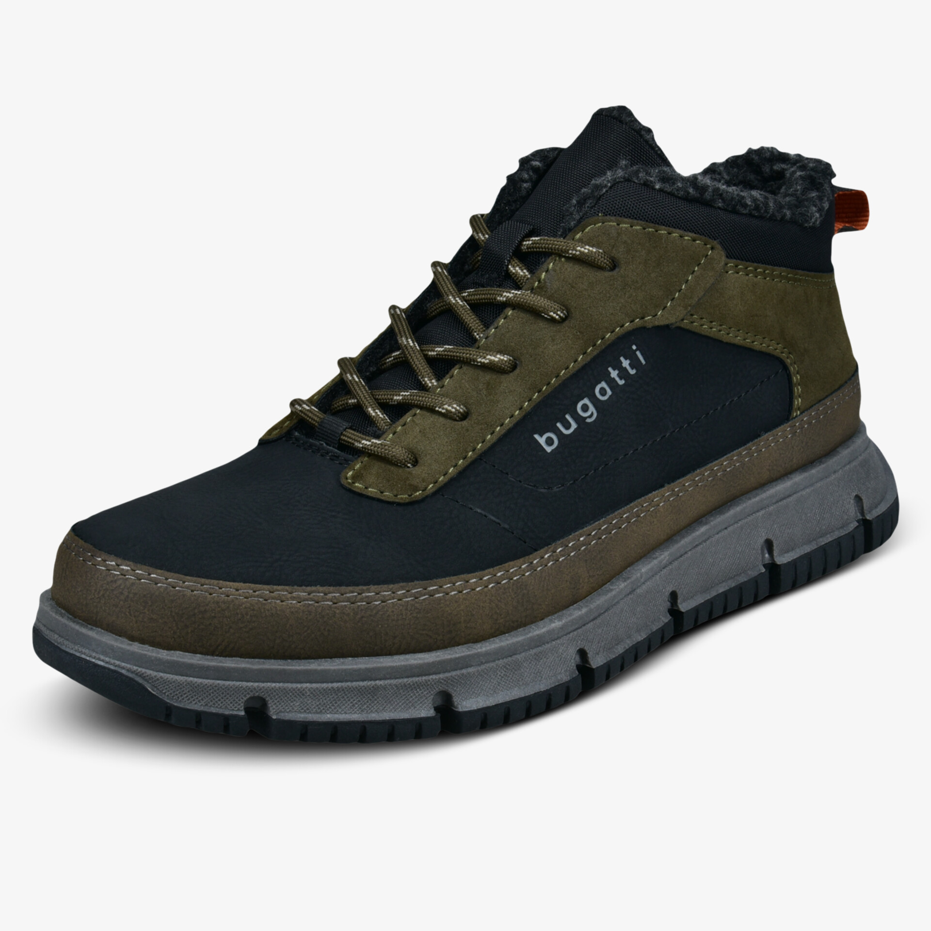 Robuster Schnürschuh mit warmem Futter und rutschfester Sohle, ideal für kalte Tage