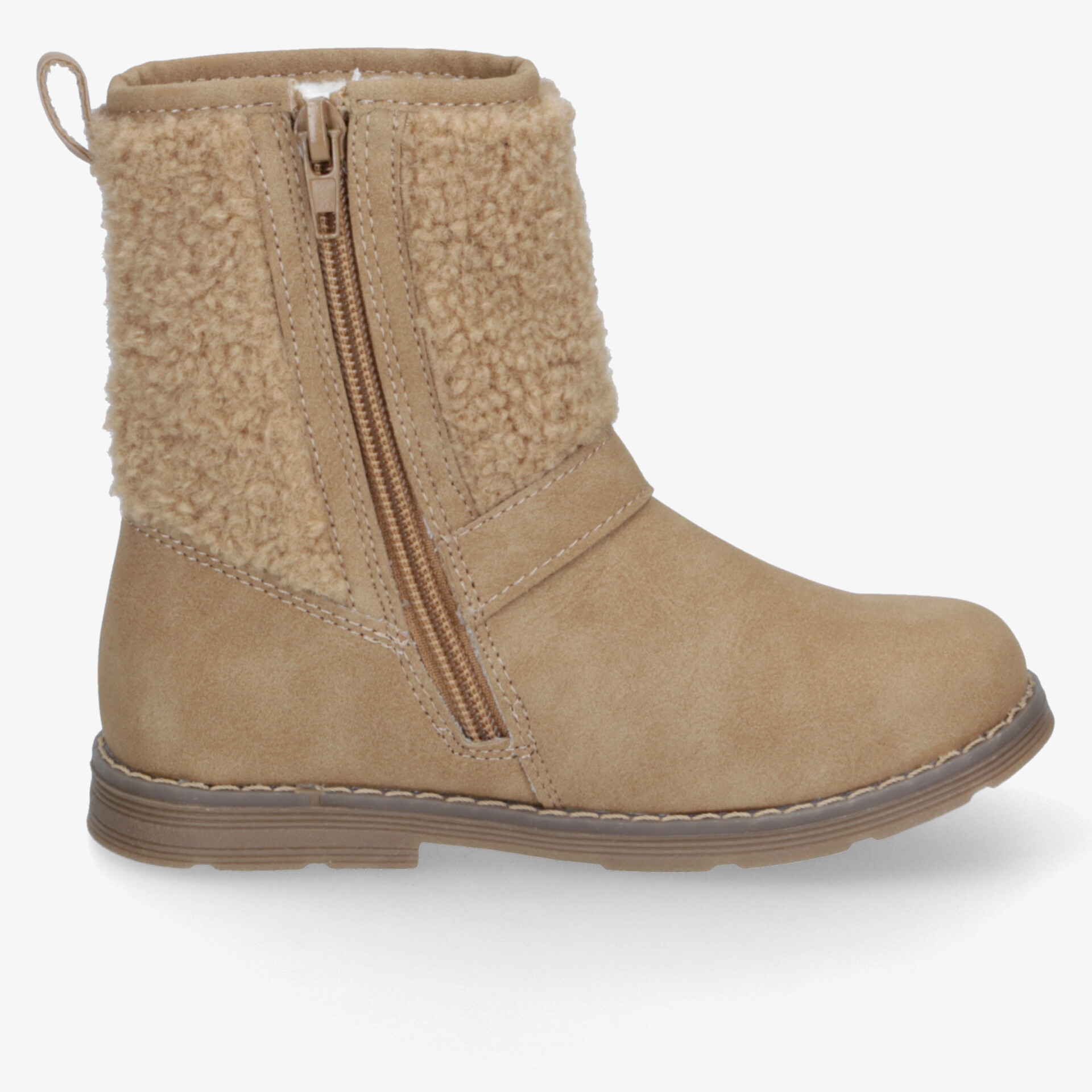 Beiger Winterboot mit weichem Futter und praktischem Reißverschluss für komfortablen und sicheren Halt
