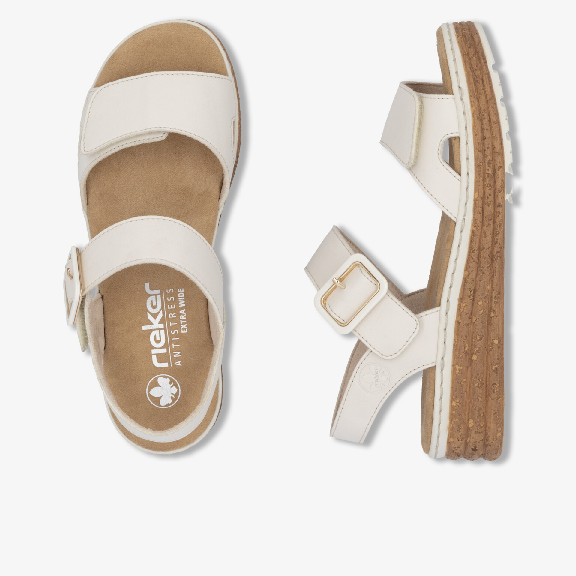 Bequeme weiße Sandale mit verstellbarem Riemen und gepolsterter Innensohle für ganztägigen Komfort