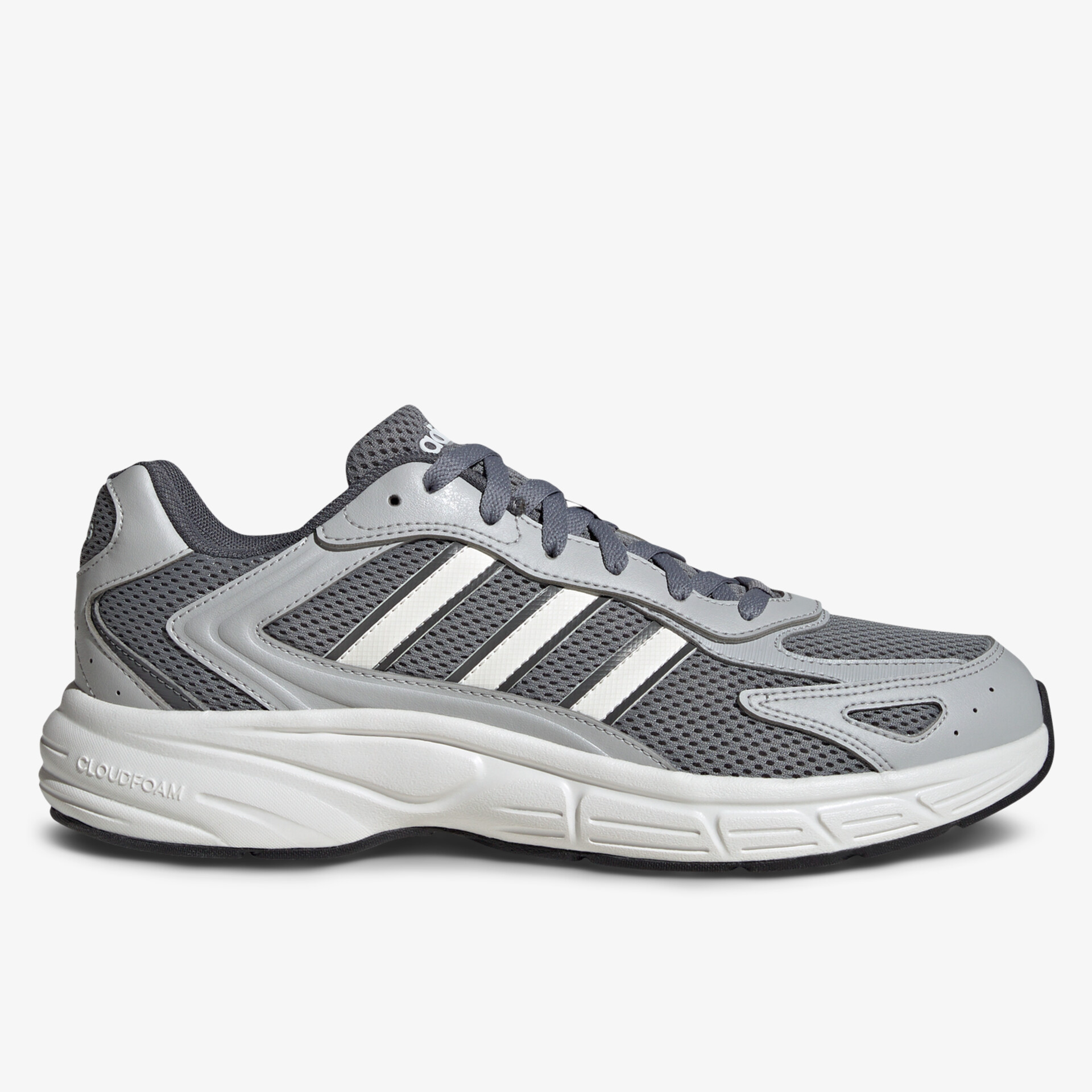 Leichter sportlicher Sneaker in Grau und Weiß mit atmungsaktivem Mesh und robuster Sohle