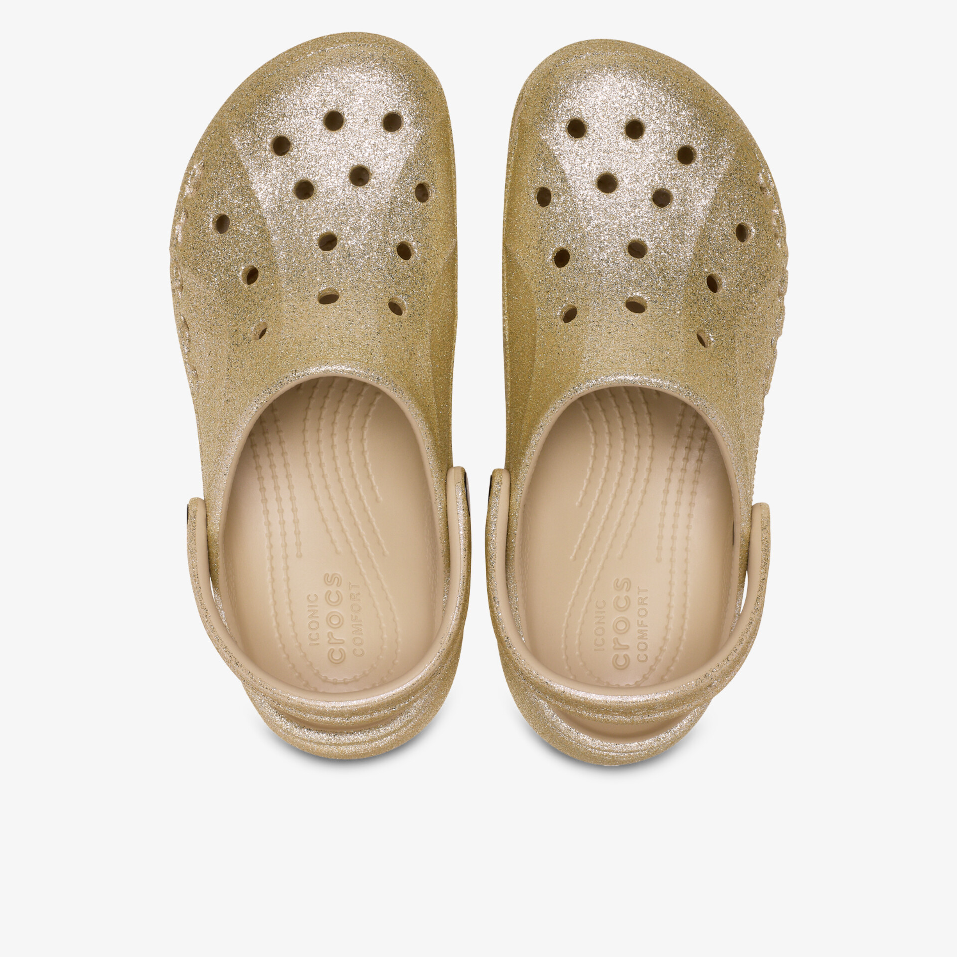 Leichte, bequeme Sandaletten mit Belüftungslöchern und flexibler, rutschfester Sohle in neutraler Farbe