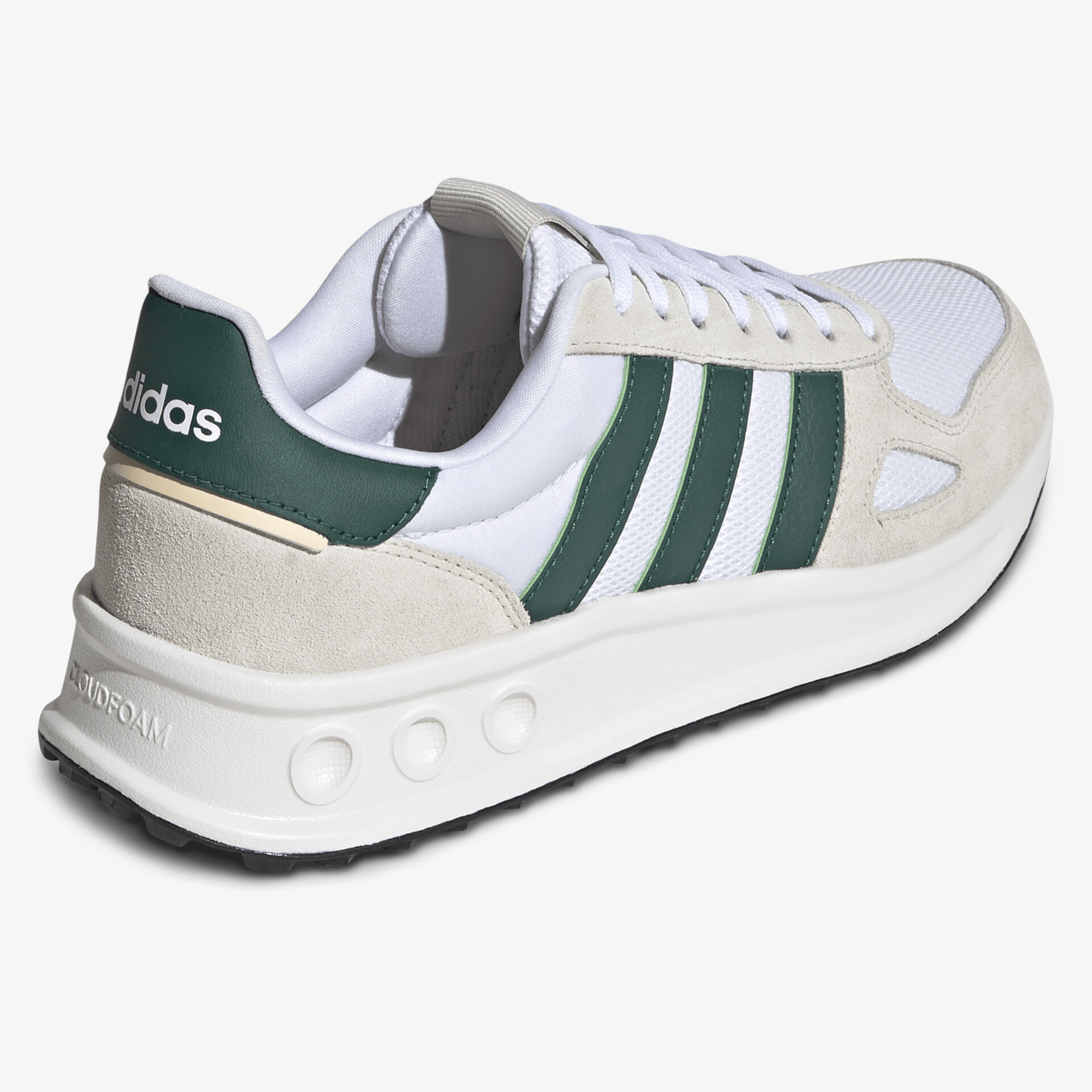 Bequemer Sneaker mit stilvollem Design, robuster Sohle und hochwertiger Verarbeitung in Weiß mit grünen Details