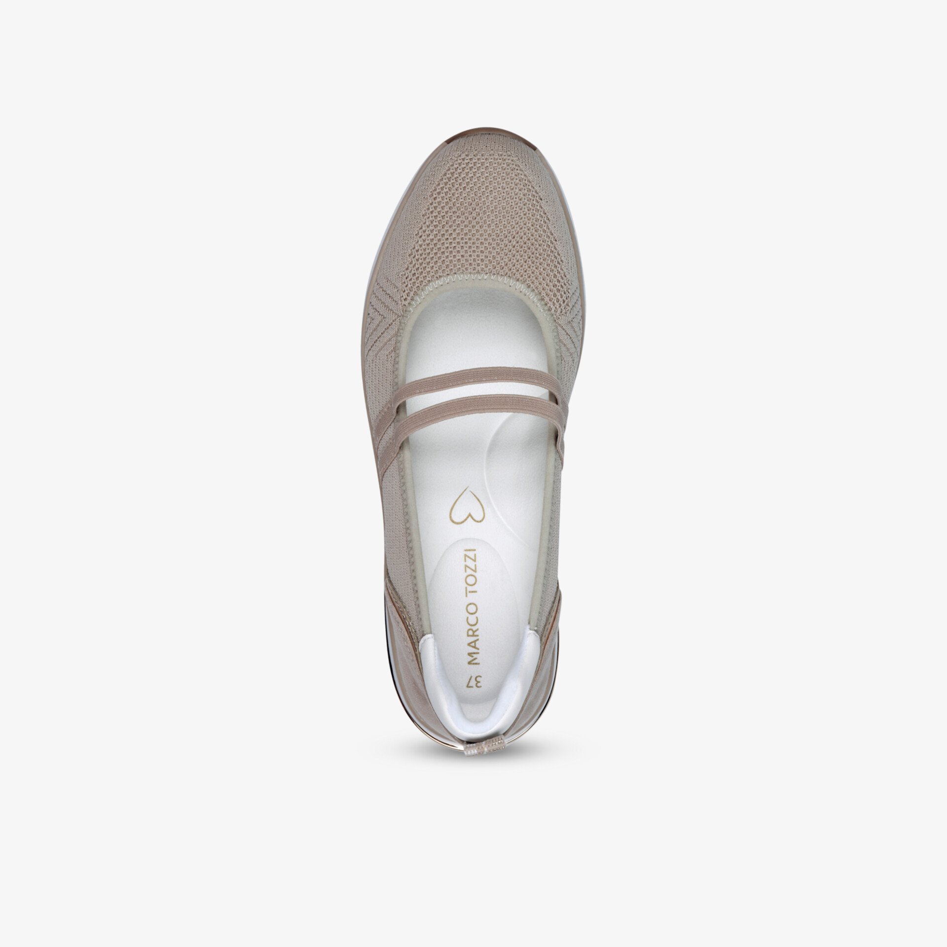 Bequemer und eleganter Ballerina in Beige mit atmungsaktivem Material und flexiblem Design