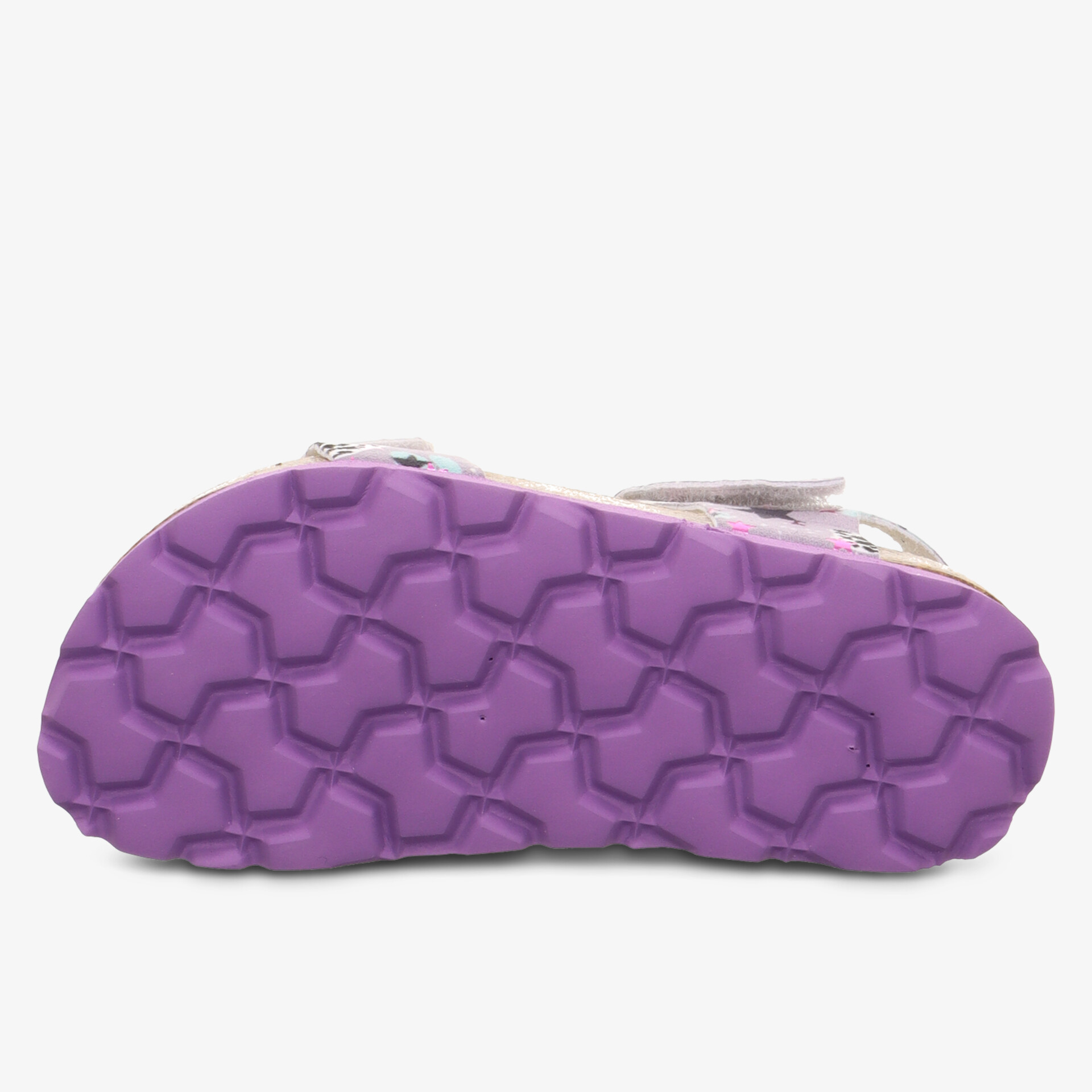 Robuste und rutschfeste violette Schuhsohle mit flexibler Struktur für optimalen Halt und Komfort