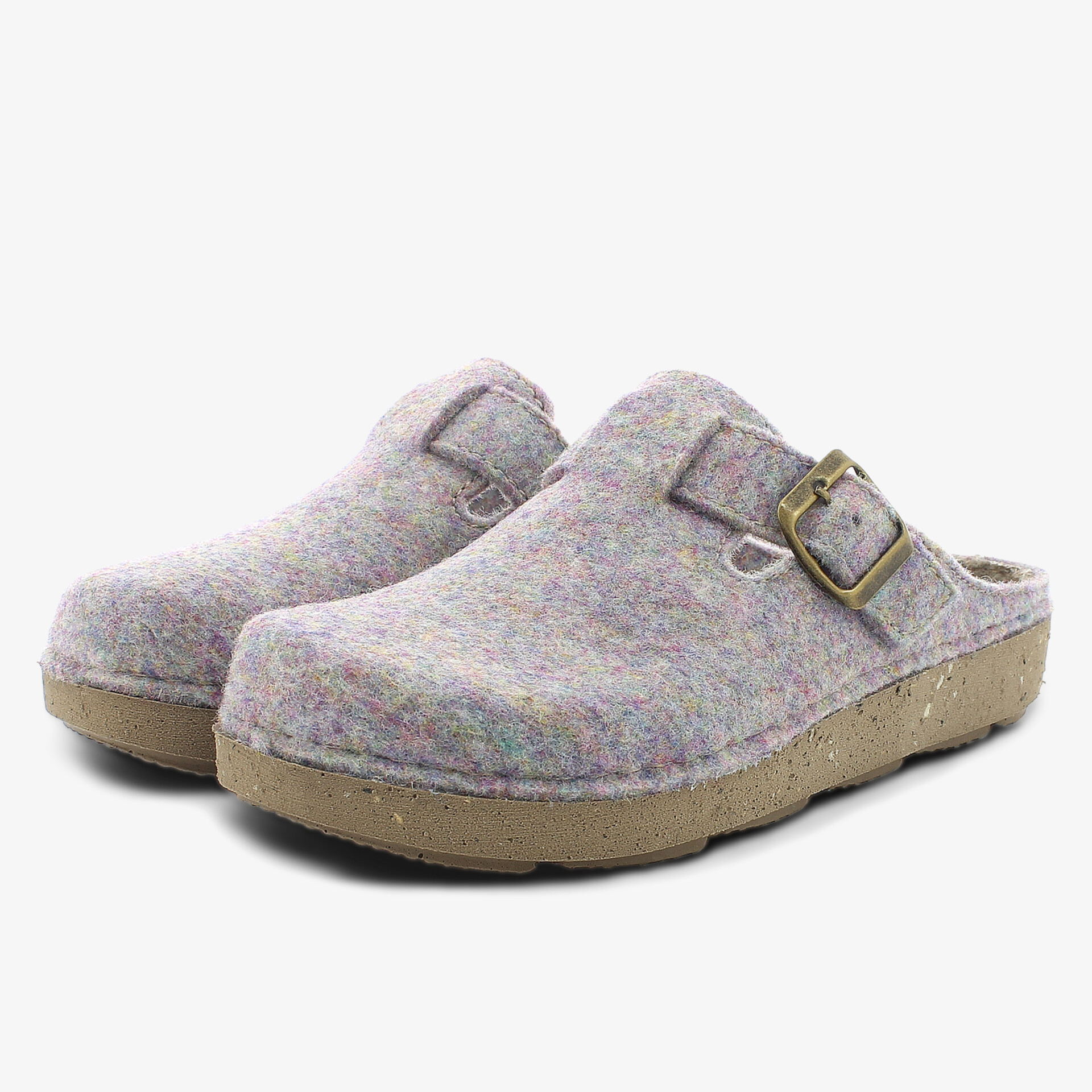 Bequeme graue Hausschuhe mit Softsohle und verstellbarer Schnalle für angenehmes Tragegefühl