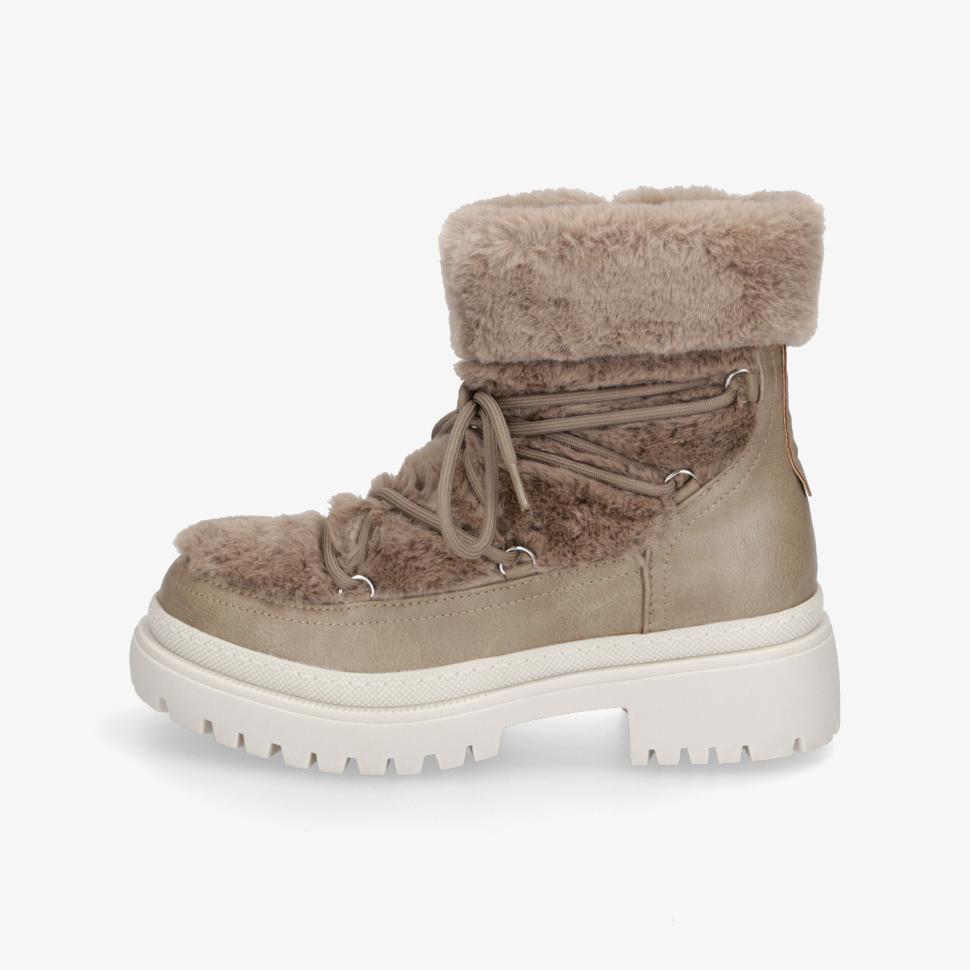 Modische warme Boots mit Fellfutter und robuster Sohle, ideal für Komfort an kalten Tagen.