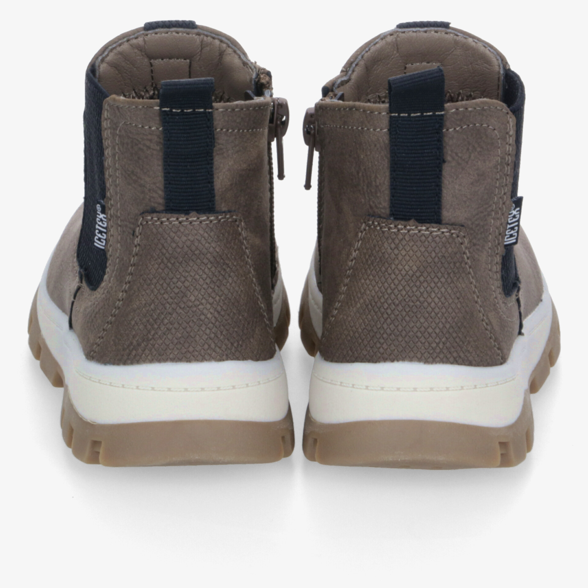 Robuste Freizeitschuhe mit gepolstertem Schuhkragen, praktischem Reißverschluss und rutschfester Sohle, Rückansicht