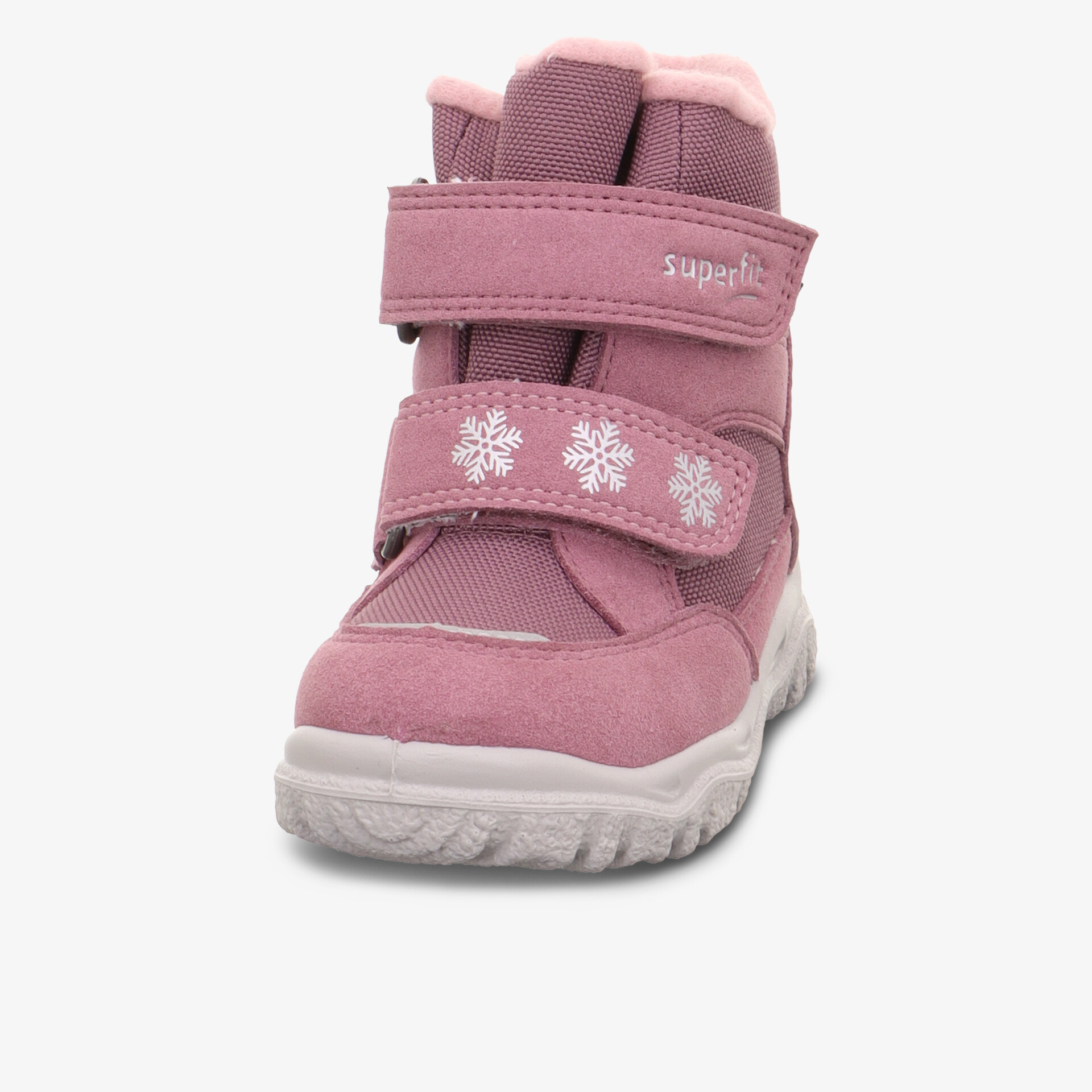 Warmer Winterstiefel mit klettverschluss, rutschfester Sohle und dekorativen Schneeflocken, stoßdämpfend und bequem