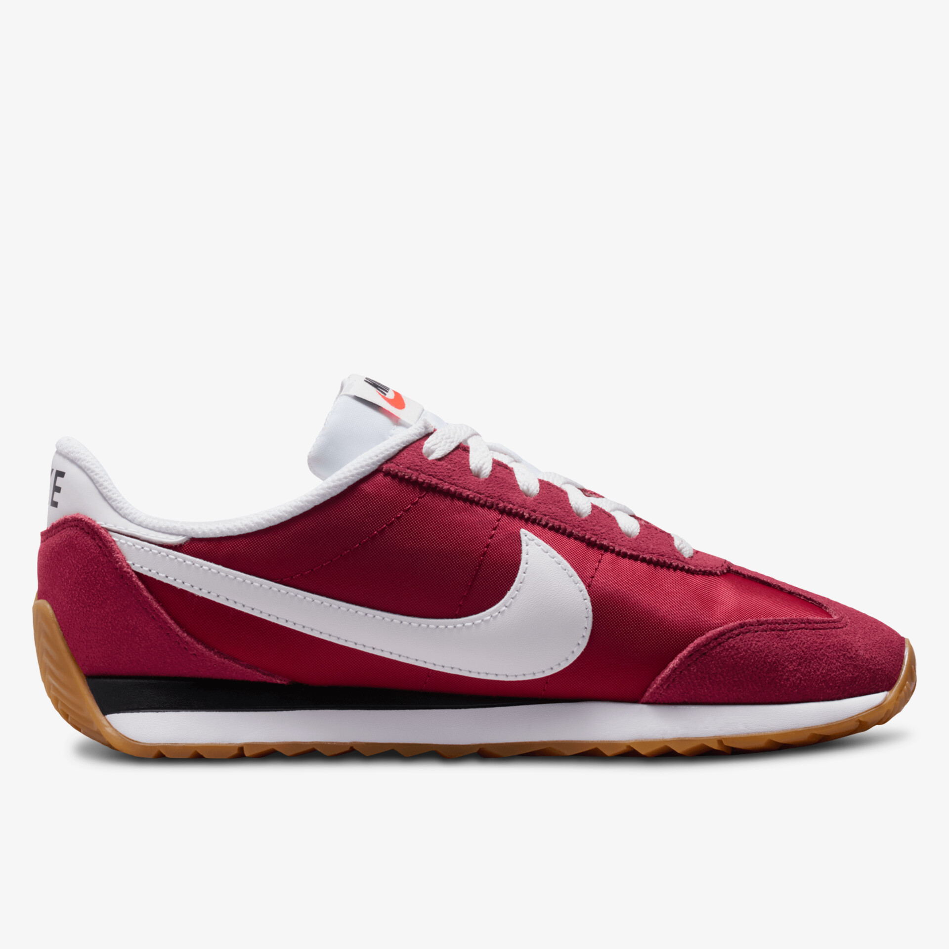 Stylische rote Sneaker mit weißem Logo und rutschfester Sohle für optimalen Komfort und Halt.