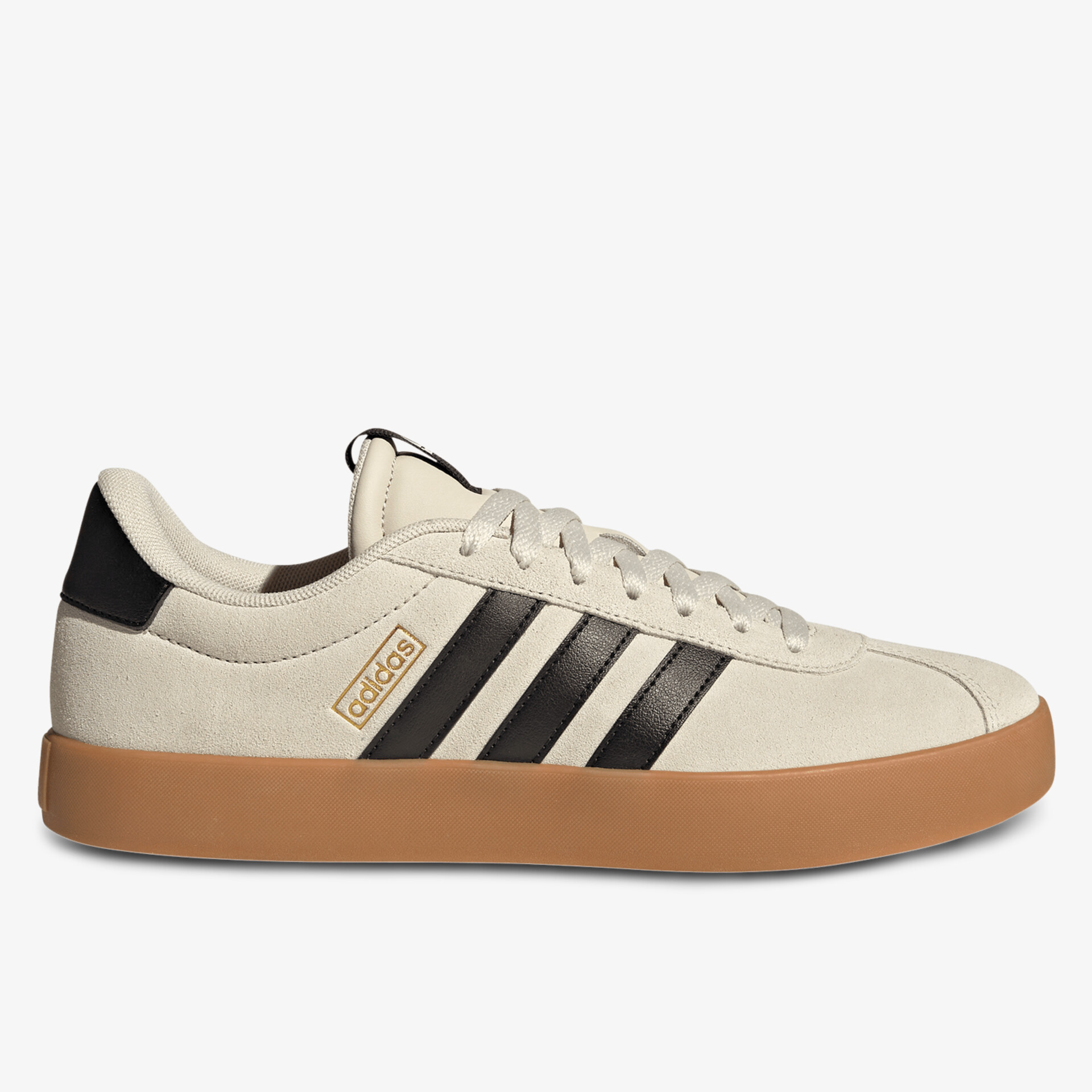 Seitlich sichtbarer bequemer Sneaker mit robustem Profil und modischem Design in neutralen Farben