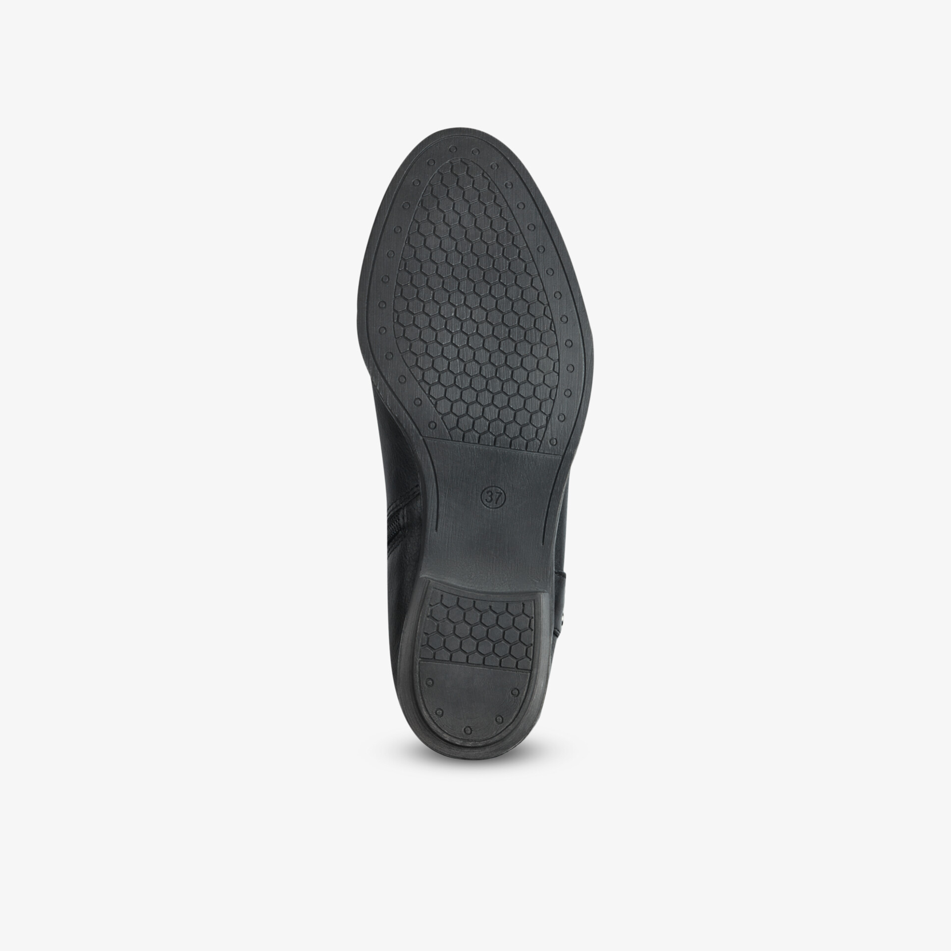 Schwarze Schuhsohle mit rutschfestem Profil für optimalen Halt und hohe Strapazierfähigkeit