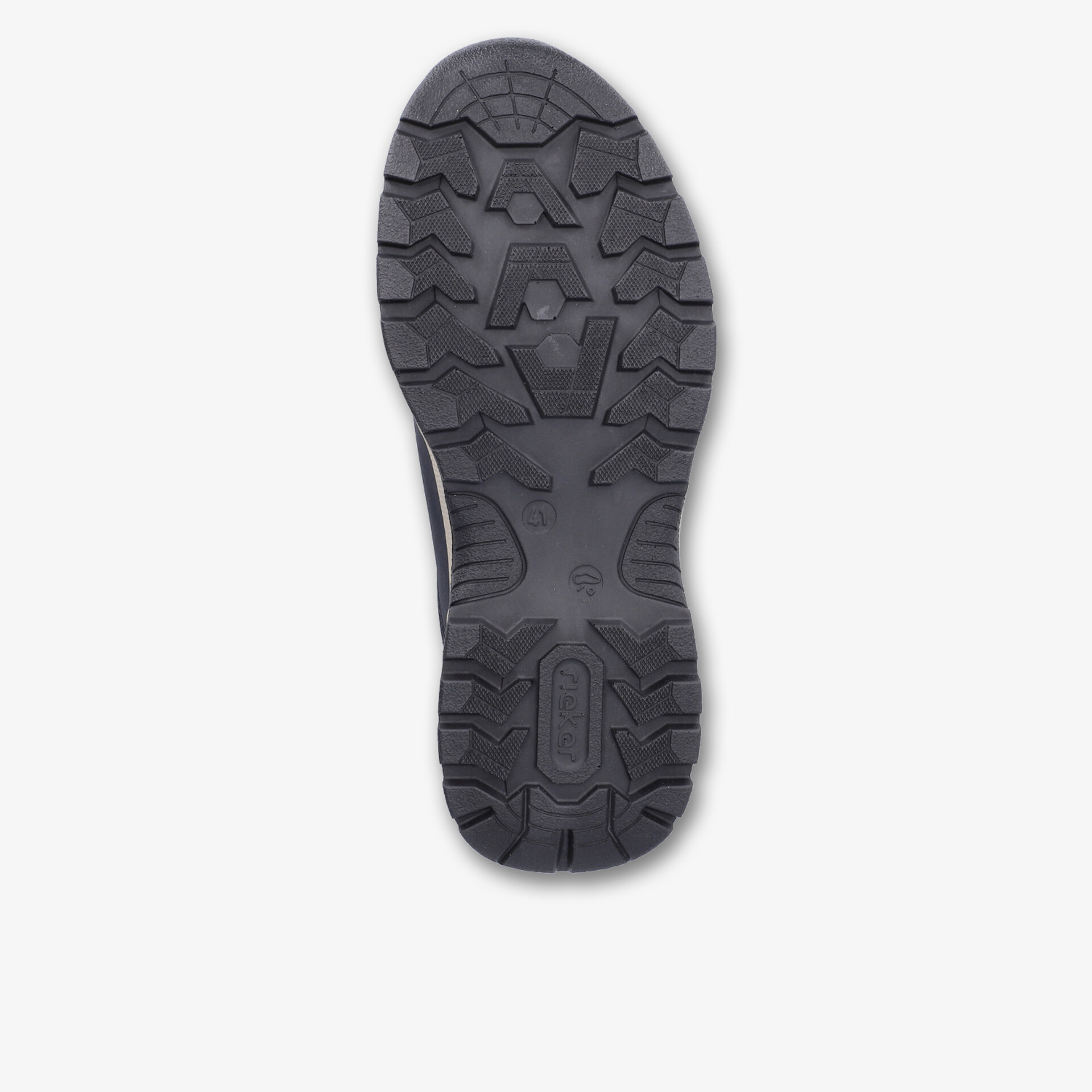 Robuste schwarze Schuhsohle mit starkem Profil für optimale Trittsicherheit und Langlebigkeit