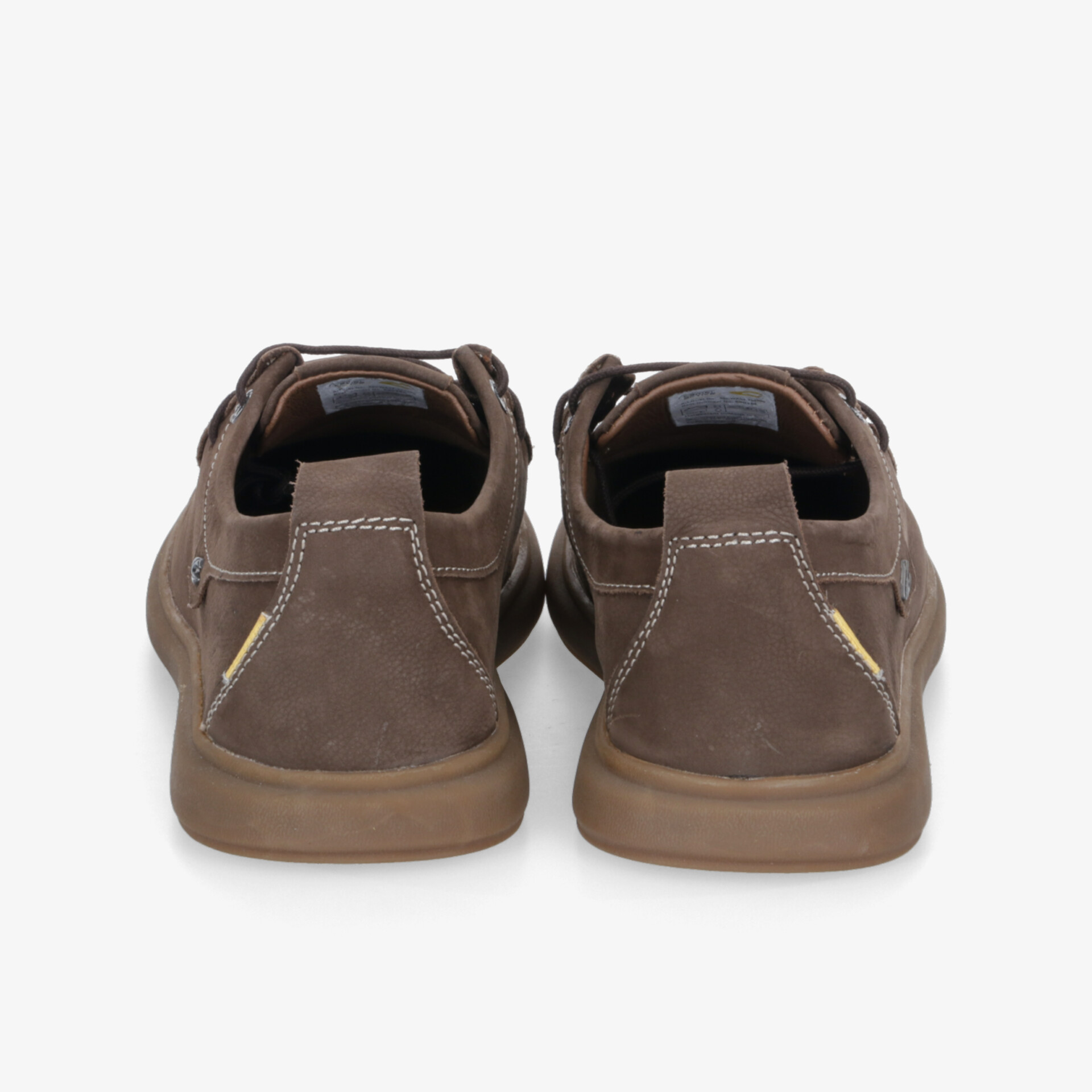 Braune casual Schuhe mit Klettverschluss, bequem und flexibel, rutschfeste Sohlen, sportliches, robustes Design, Rückansicht