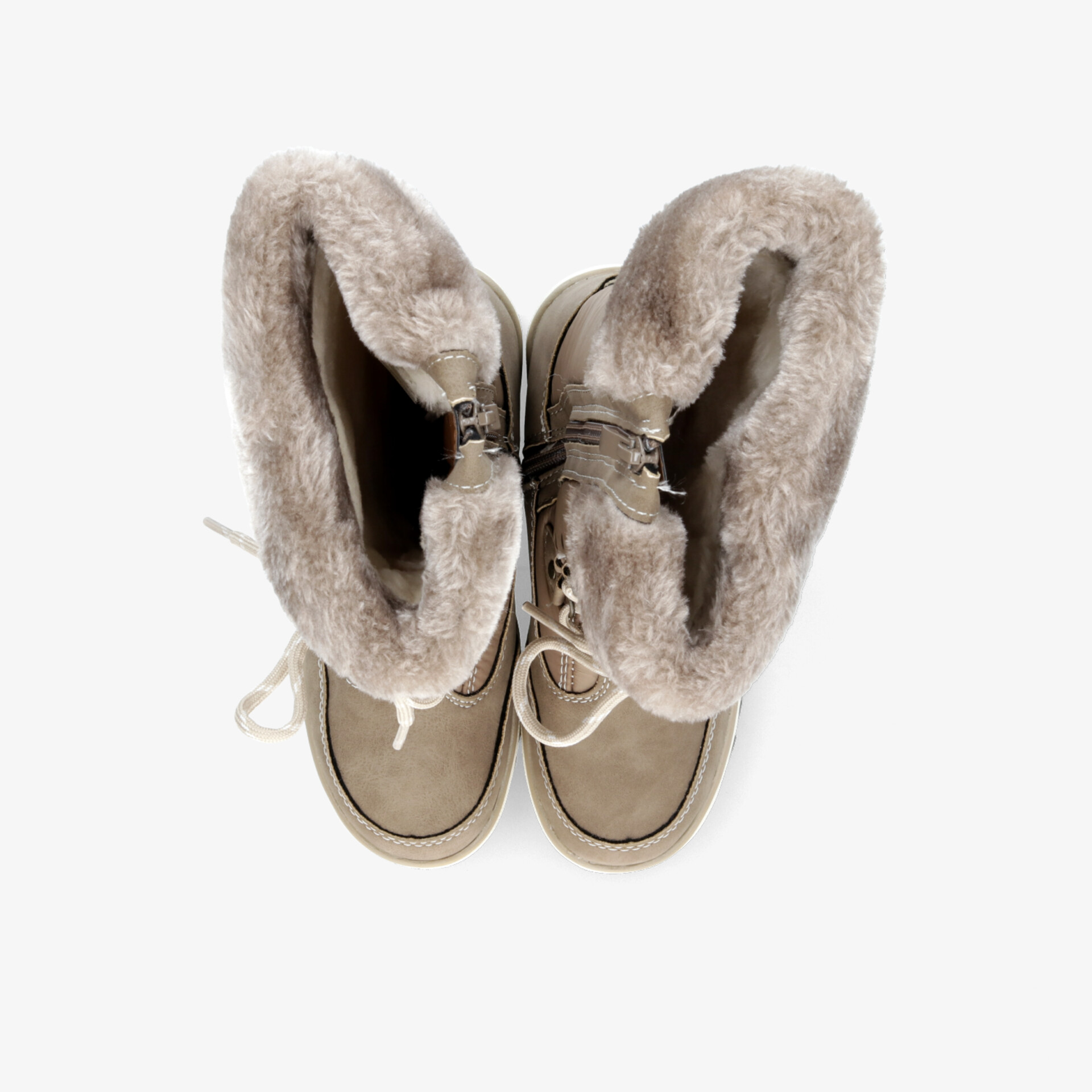 Warme Winterstiefel mit flauschigem Fellkragen, bequemer Schnürung und rutschfester, stabiler Sohle