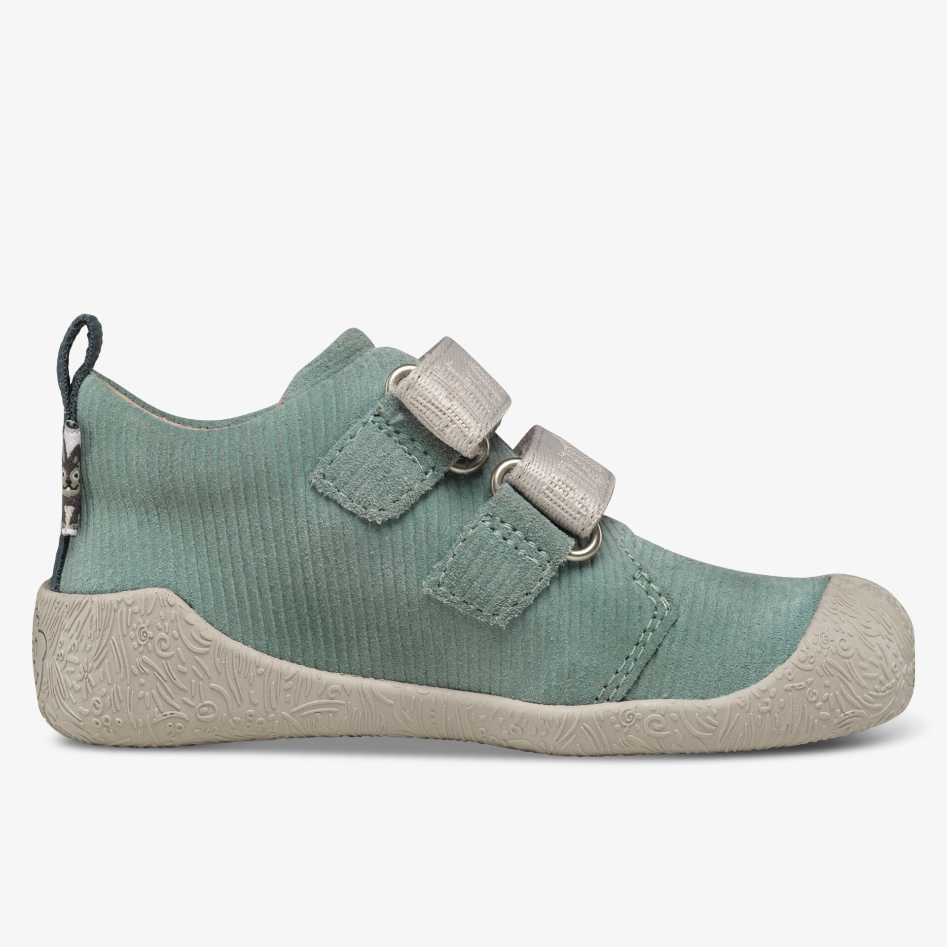 Flexibler und bequemer Schuh mit verstellbaren Schnallen und rutschfester Sohle in klarer Seitenansicht