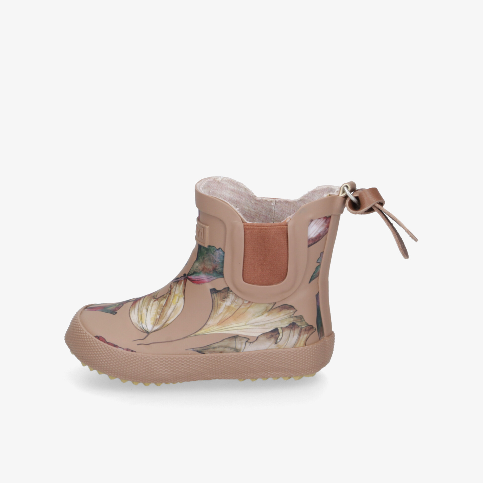 Seitliche Ansicht eines wasserabweisenden, leichten Stiefels mit rutschfester Sohle und gepolstertem Einstieg