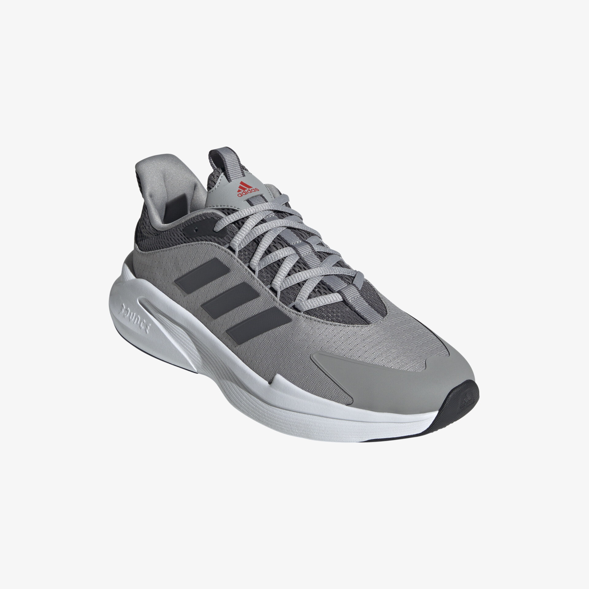 Moderner grauer Sneaker mit sportlichem Design und optimaler Dämpfung für maximalen Komfort.