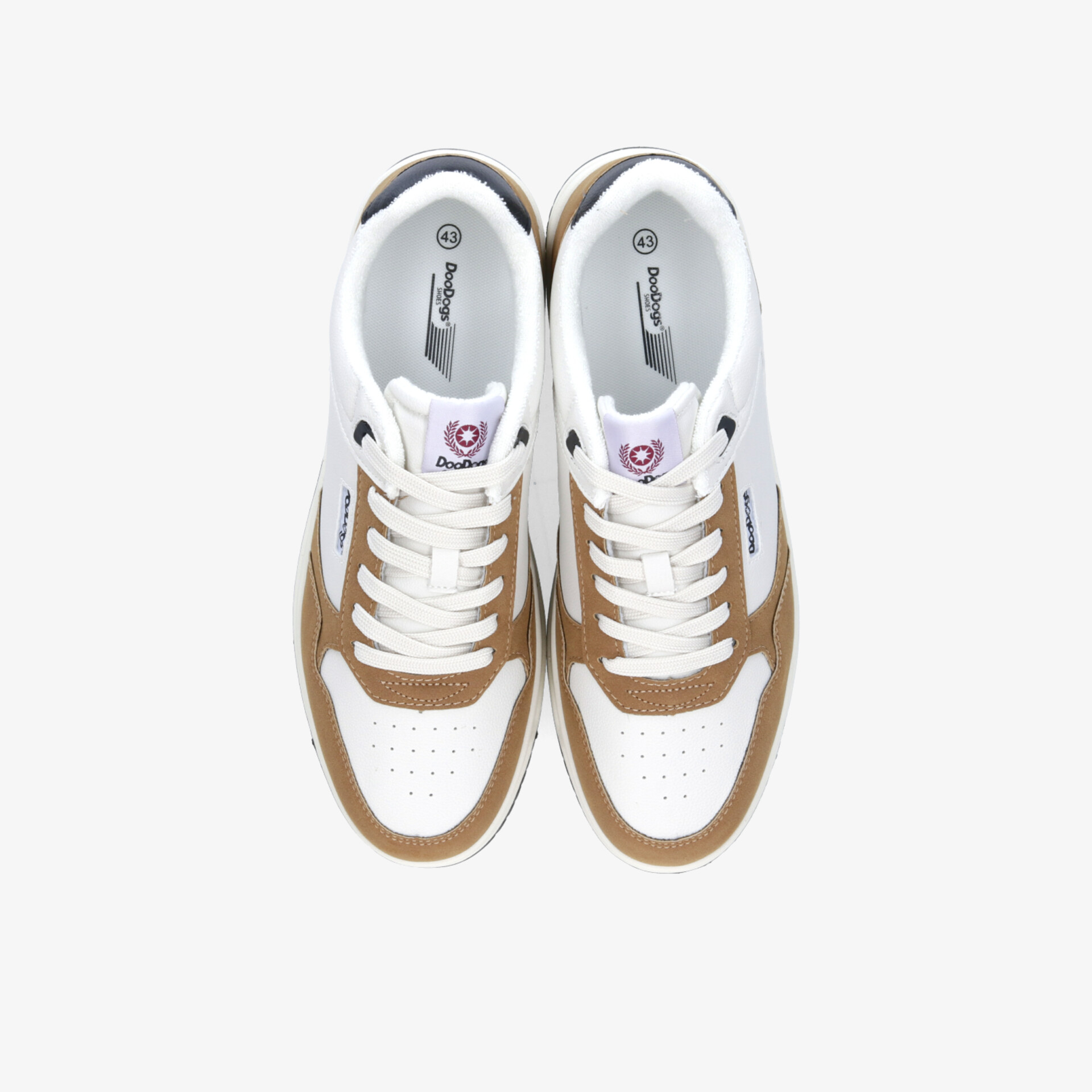 Sportliche Sneaker mit weißen und braunen Akzenten, komfortabel und atmungsaktiv, modernes Design