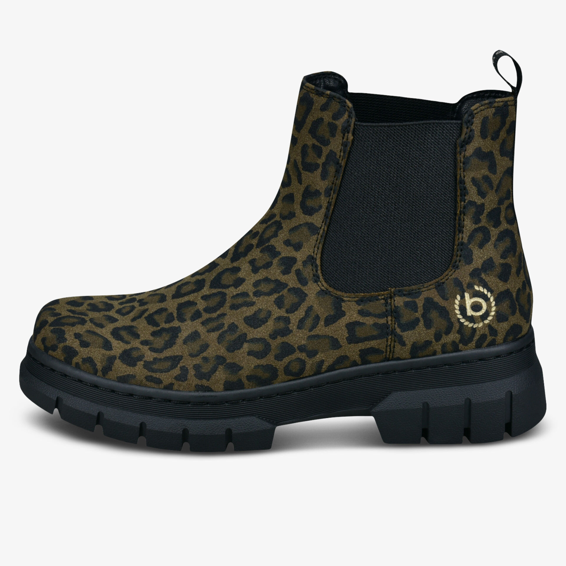 Leopardmuster Chelsea-Boot mit elastischen Einsätzen und robuster, rutschfester Sohle für hohen Tragekomfort