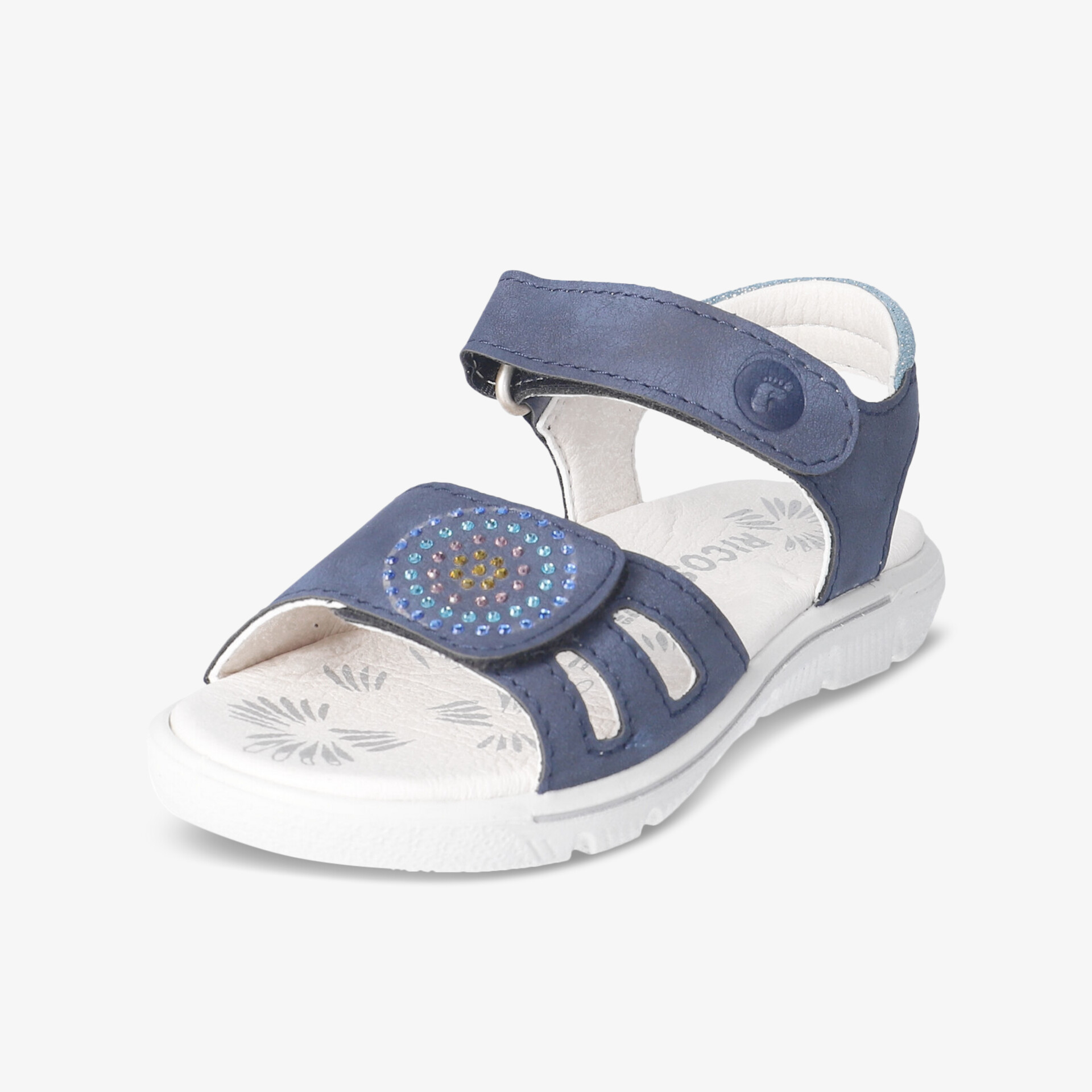 Komfortable, blaue Sandale mit sicherem Klettverschluss und rutschfester Sohle für optimalen Halt.