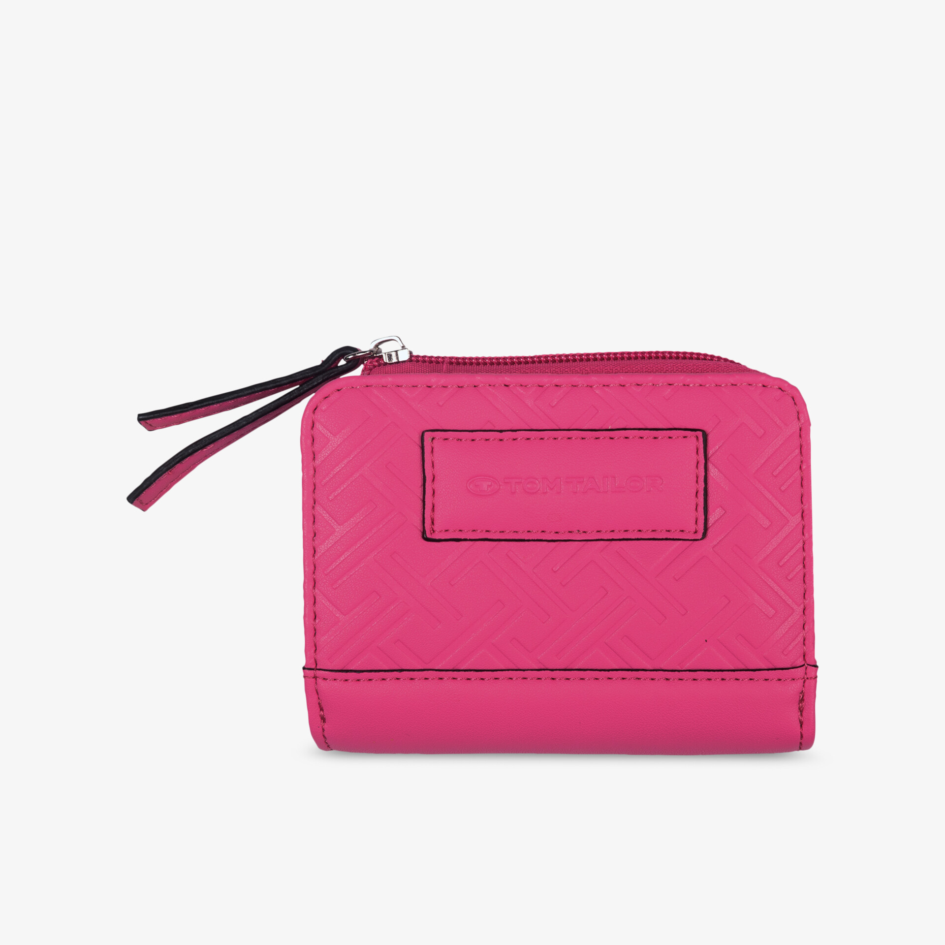 Kompakte pinke Geldbörse mit Reißverschluss, robust und praktisch für den Alltag