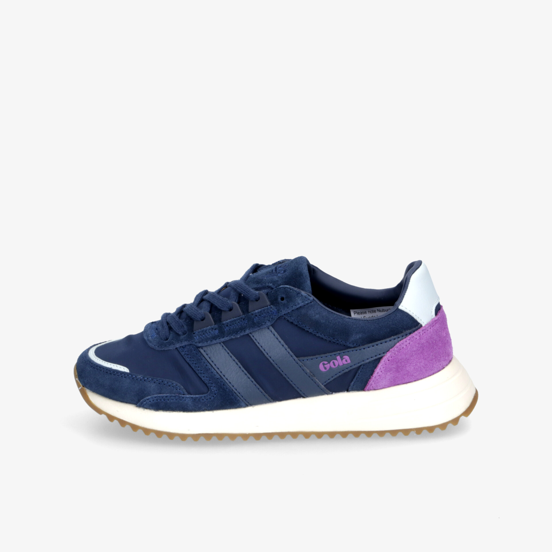 Moderner Sportschuh in Blau mit lila Akzenten, leicht, flexibel und komfortabel mit gedämpfter Sohle