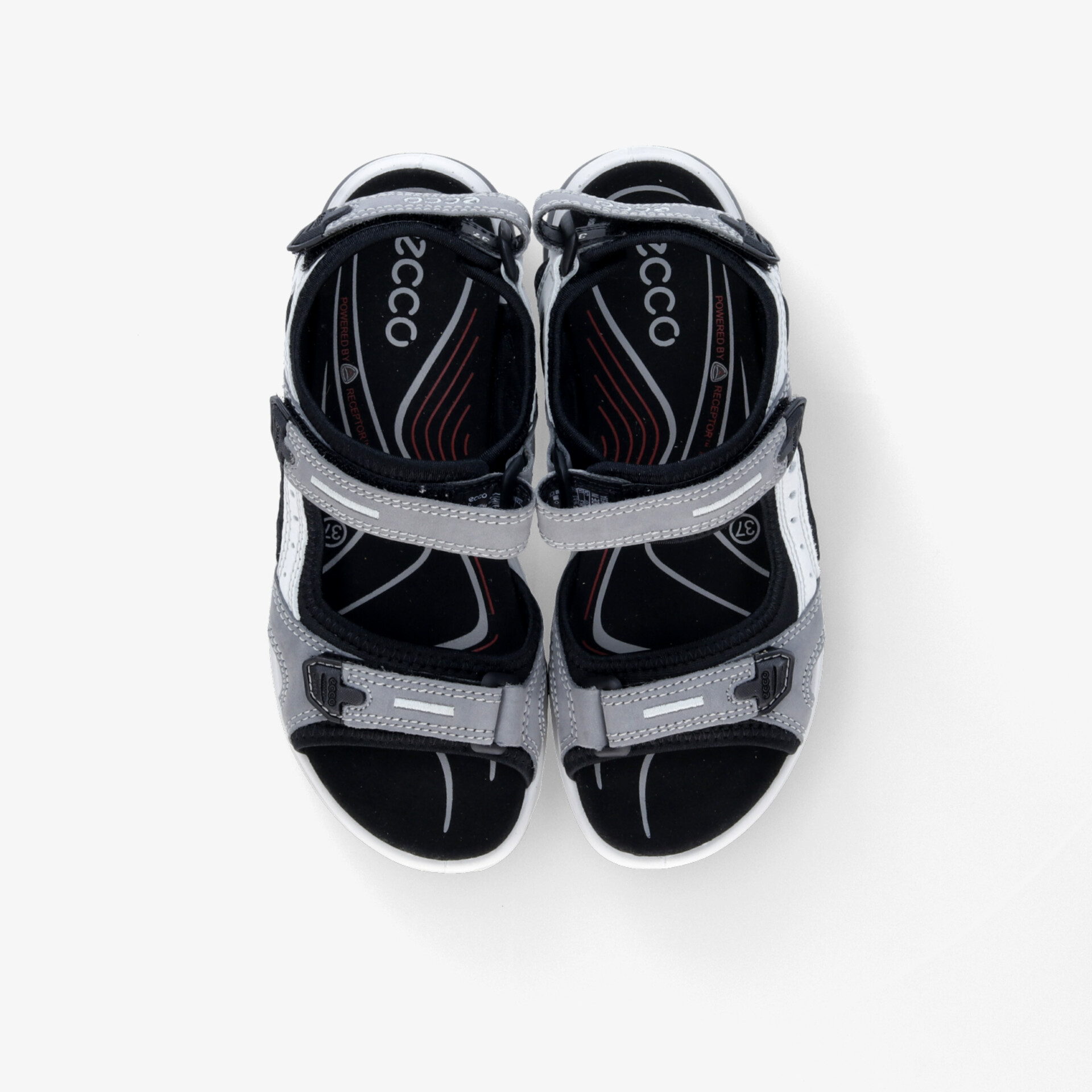 Bequeme und sportliche Sandalen mit verstellbaren Klettverschlüssen und rutschfester Sohle in Grau und Schwarz