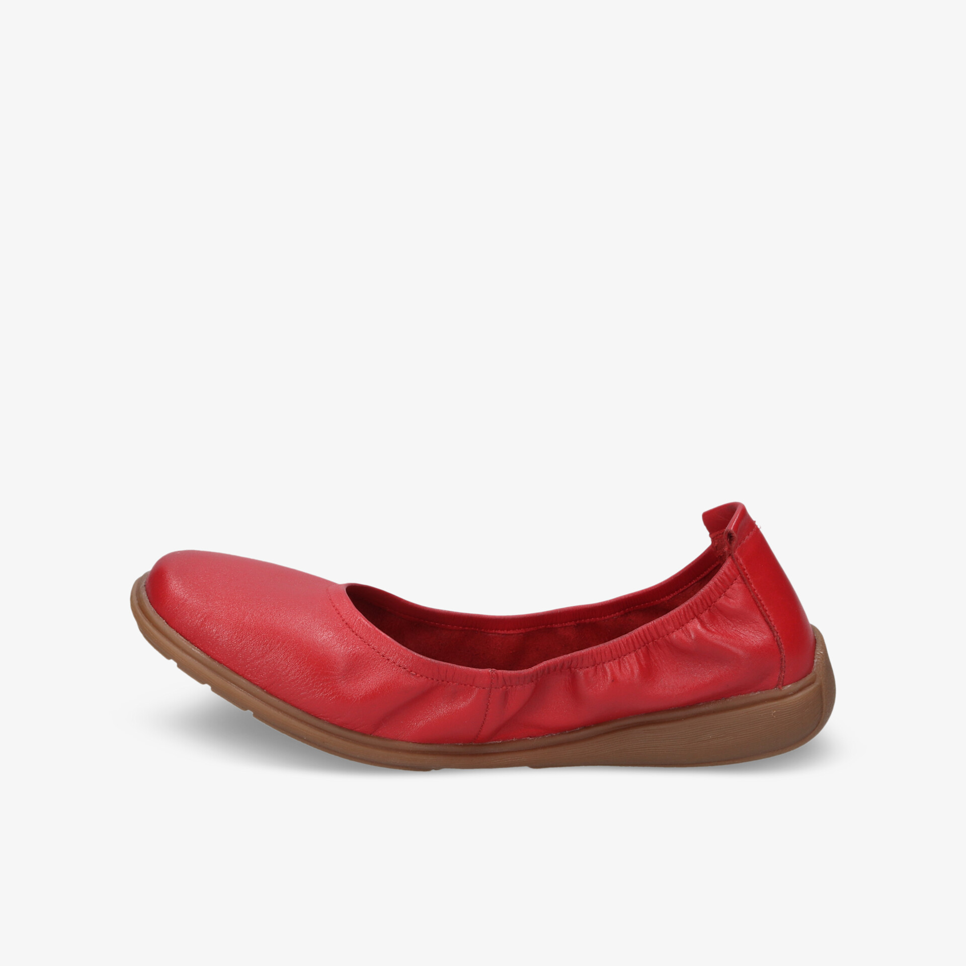 Roter Ballerina-Schuh mit flexibler, rutschfester Sohle und weichem, elastischem Material für hohen Tragekomfort