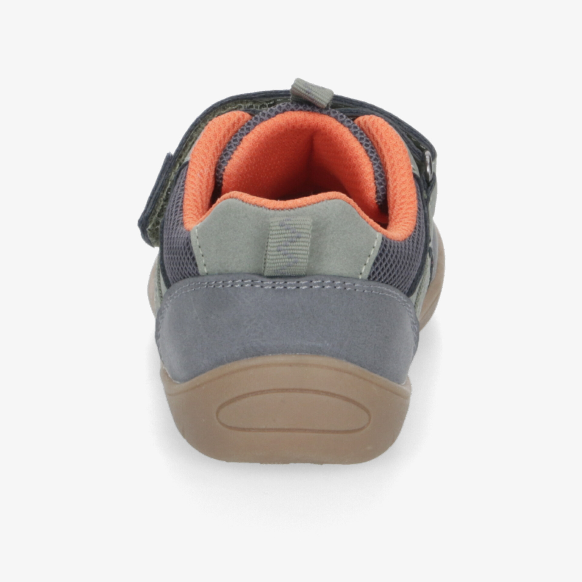 Rückansicht eines robusten Schuhs mit gepolstertem Innenfutter und rutschfester Sohle für optimalen Komfort