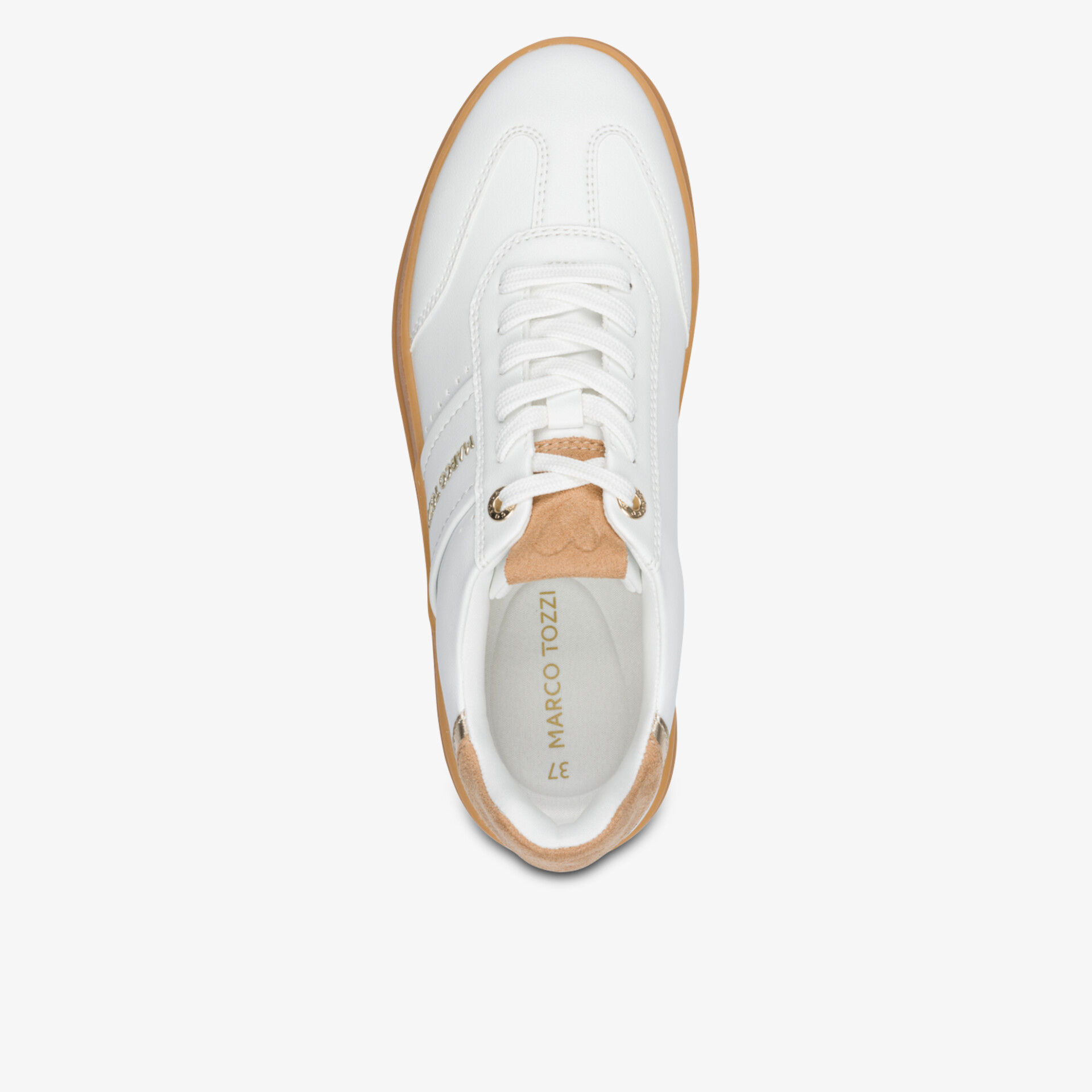 Weißer Sneaker aus Leder mit bequemer Passform und leichter, flexibler Sohle in moderner Optik