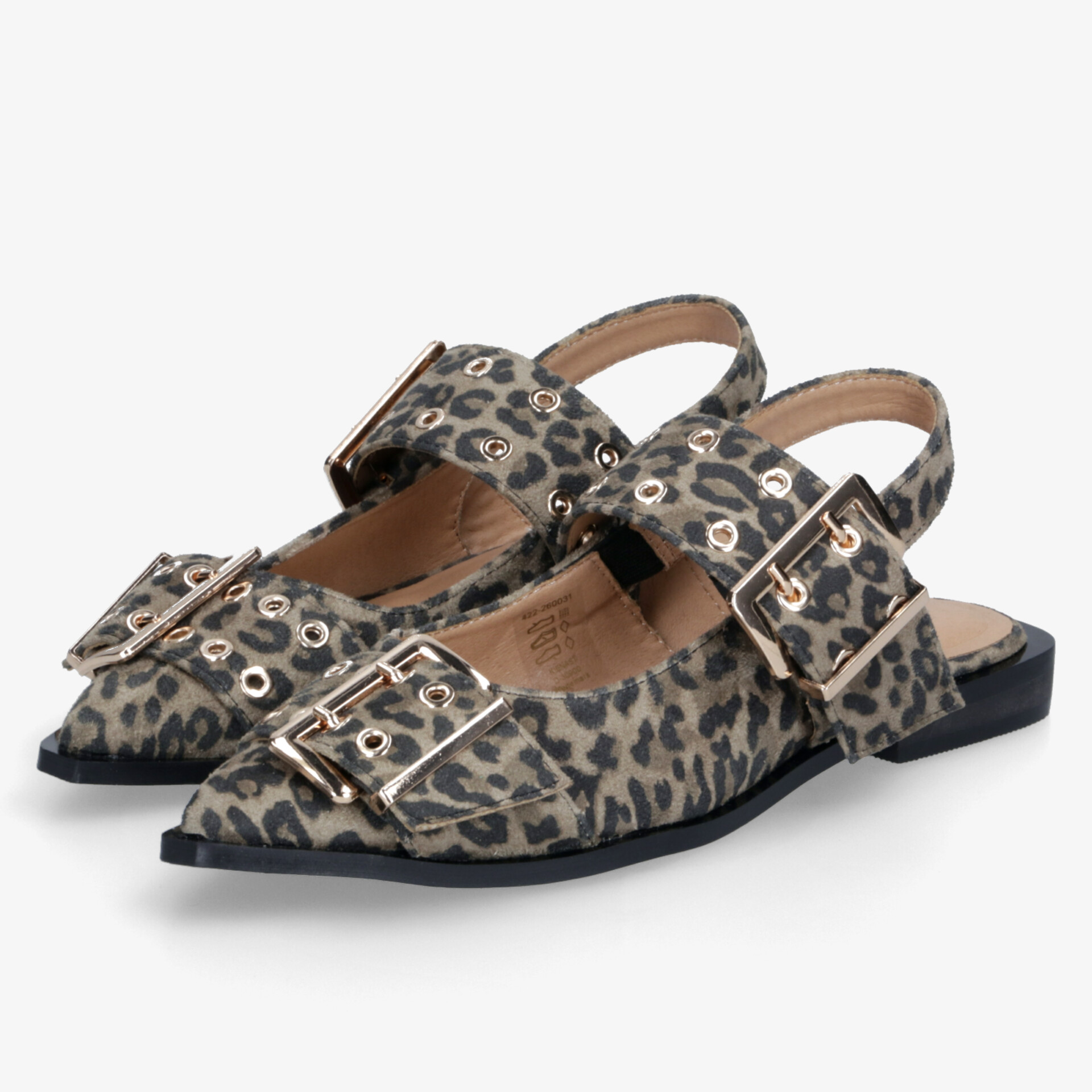Modische Ballerinas mit Leopardenmuster und verstellbarer Schnalle für bequemen Halt und eleganten Look