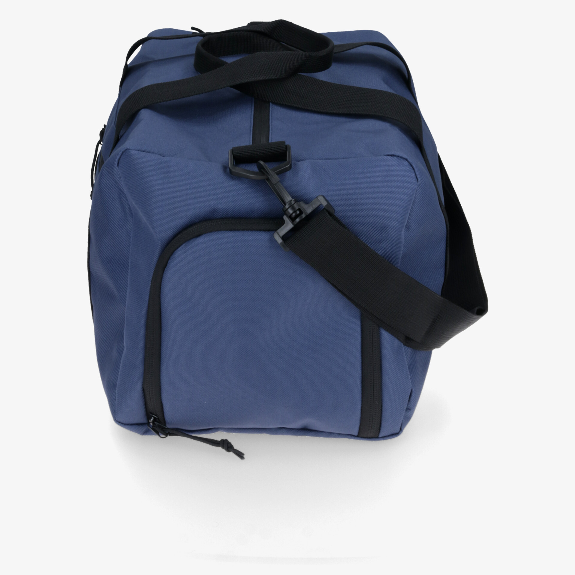 Robuste blaue Reisetasche mit verstellbarem Schultergurt und praktischer Fronttasche für vielseitigen Transport