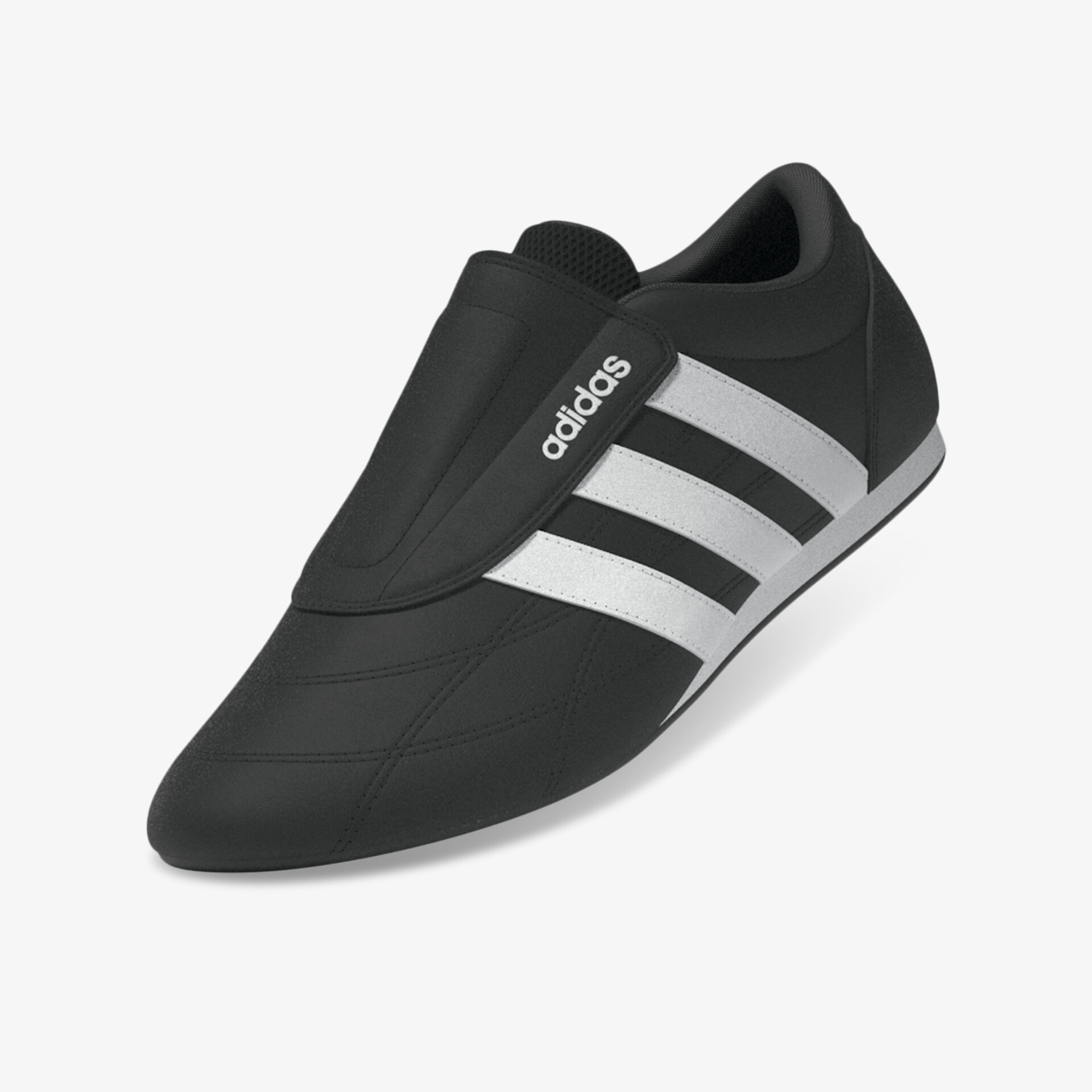 Schwarzer adidas Schuh mit weißem Streifen-Design, sportlich, bequem und robust für vielseitige Aktivitäten