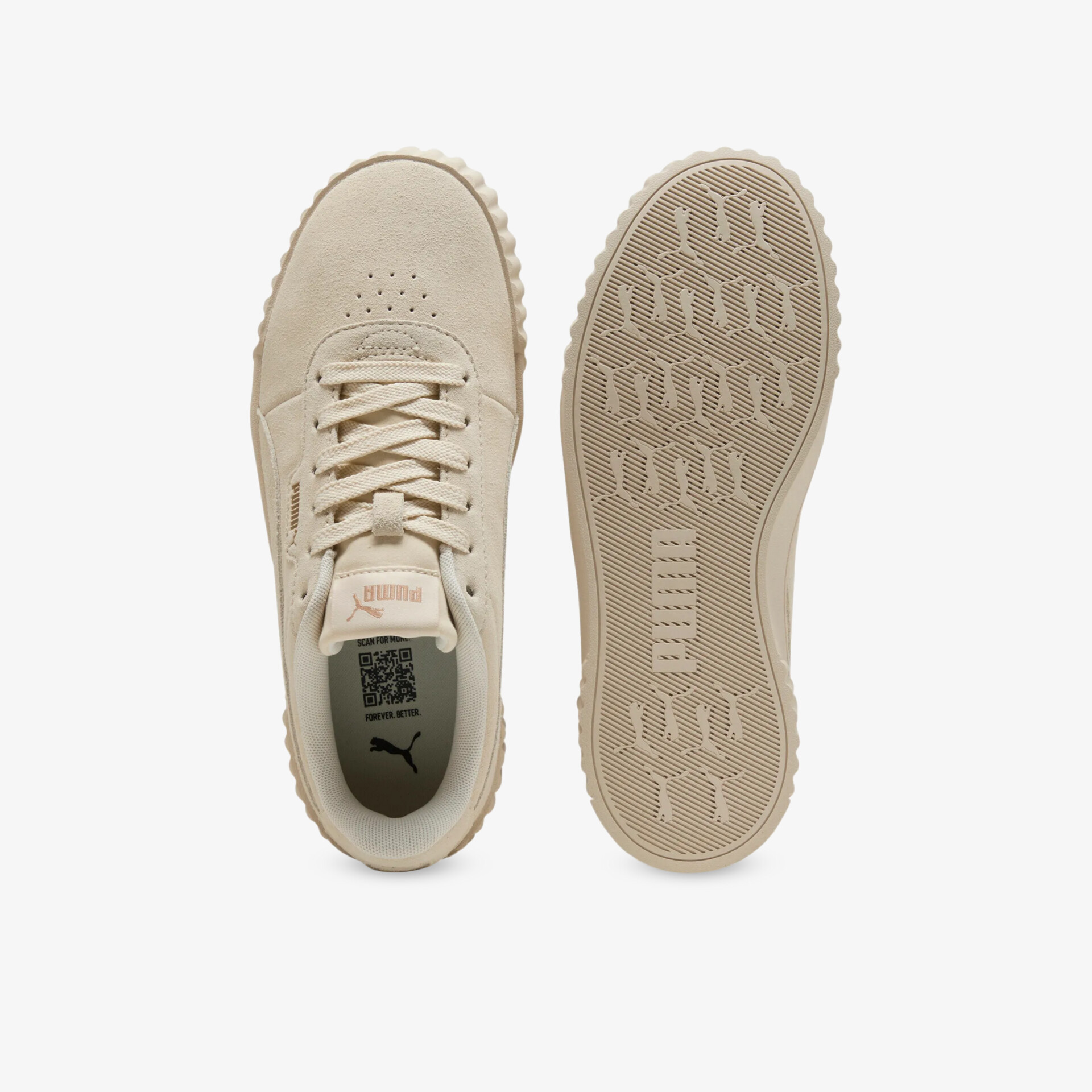 Beiger Sneaker mit langlebiger rutschfester Sohle und atmungsaktivem Obermaterial, bequem und leicht