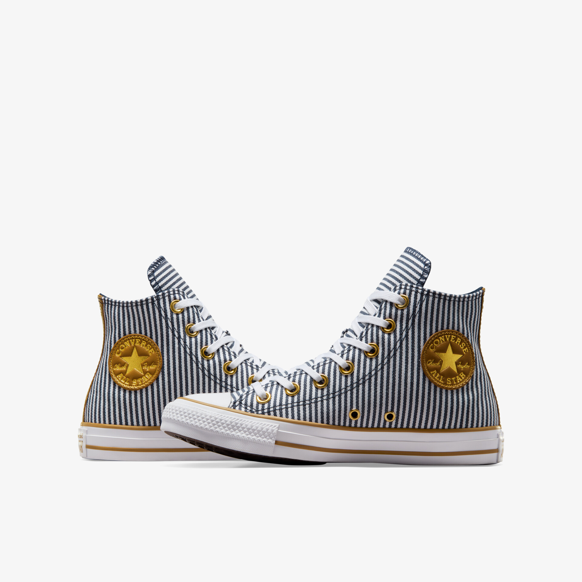 Modisches Paar gestreifte High-Top Sneaker mit robustem Material und komfortablem Sitz für vielseitigen Einsatz